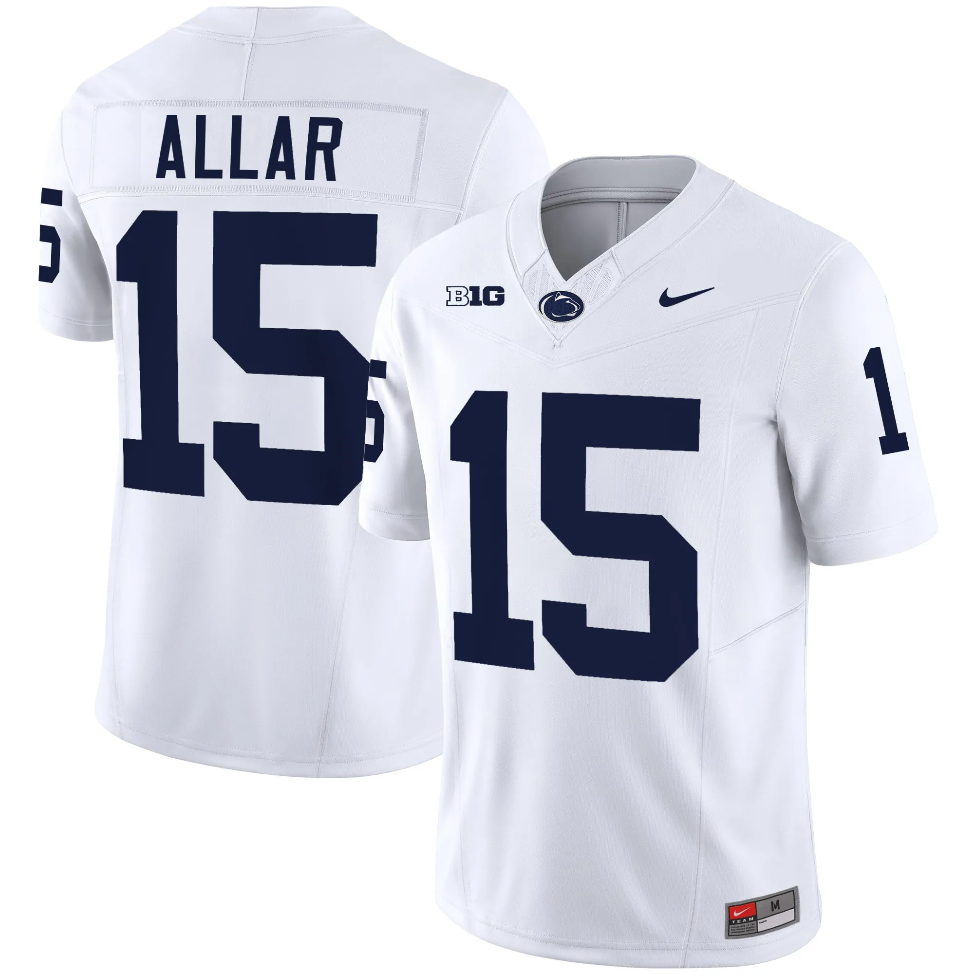 penn state nittany lions jersey drew allar 15 authentic uniform...