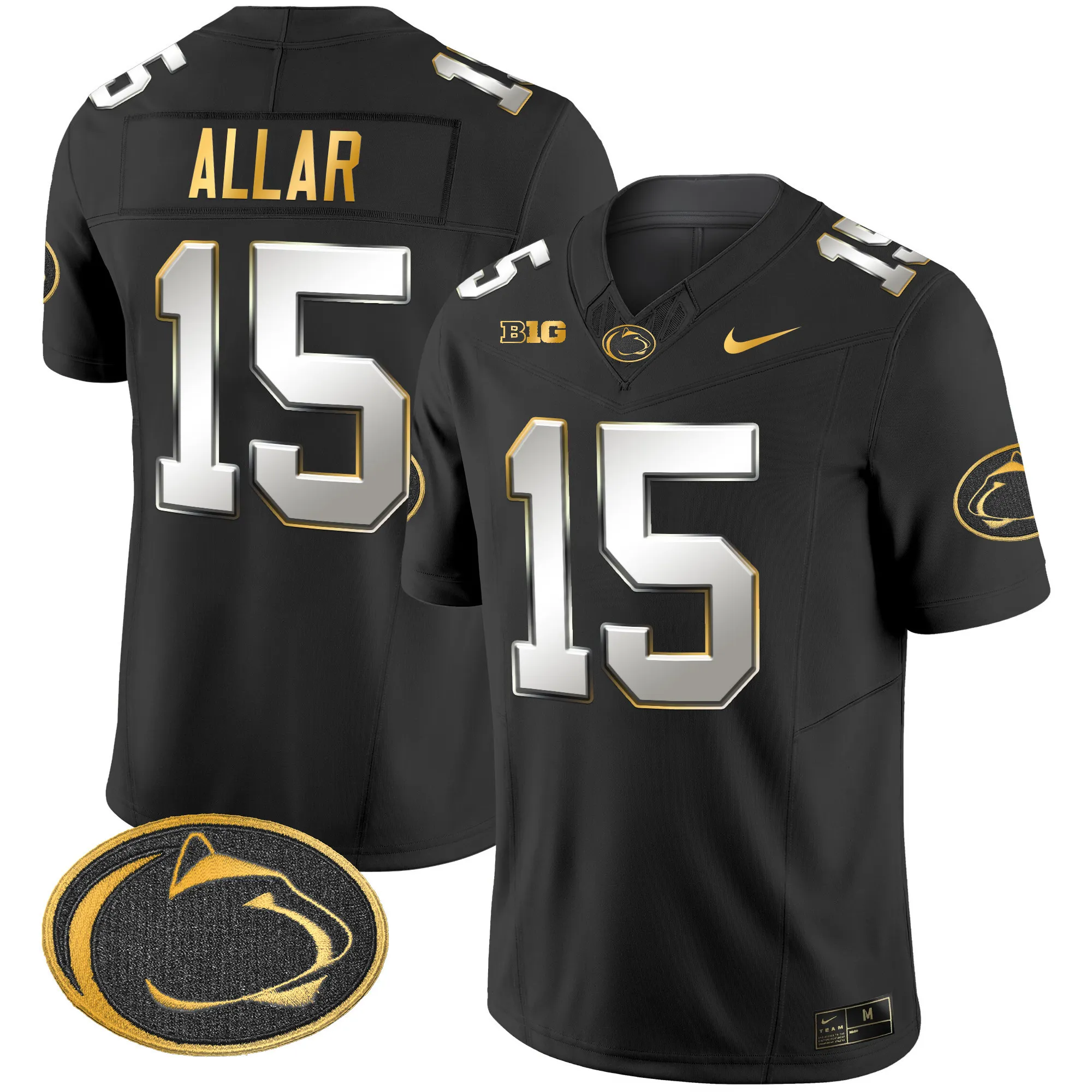 penn state nittany lions jersey drew allar 15 vapor uniform...