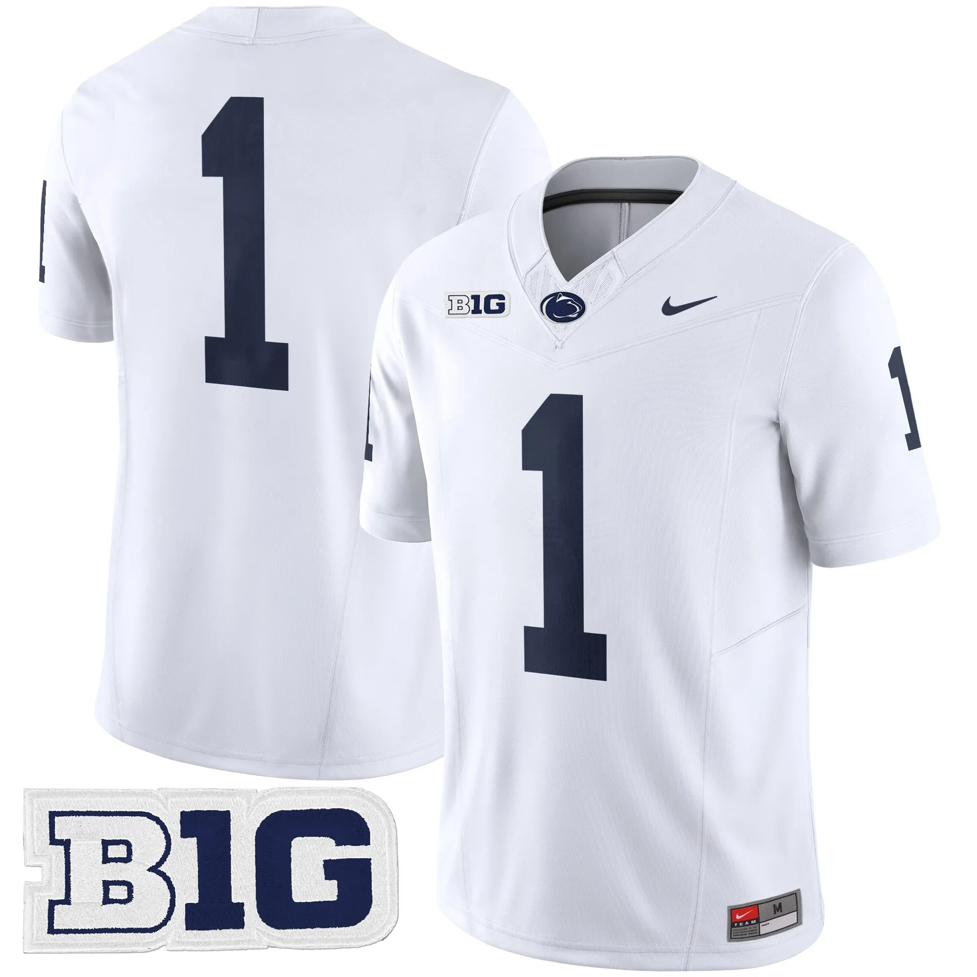 penn state nittany lions jersey player 1 authentic uniform white...