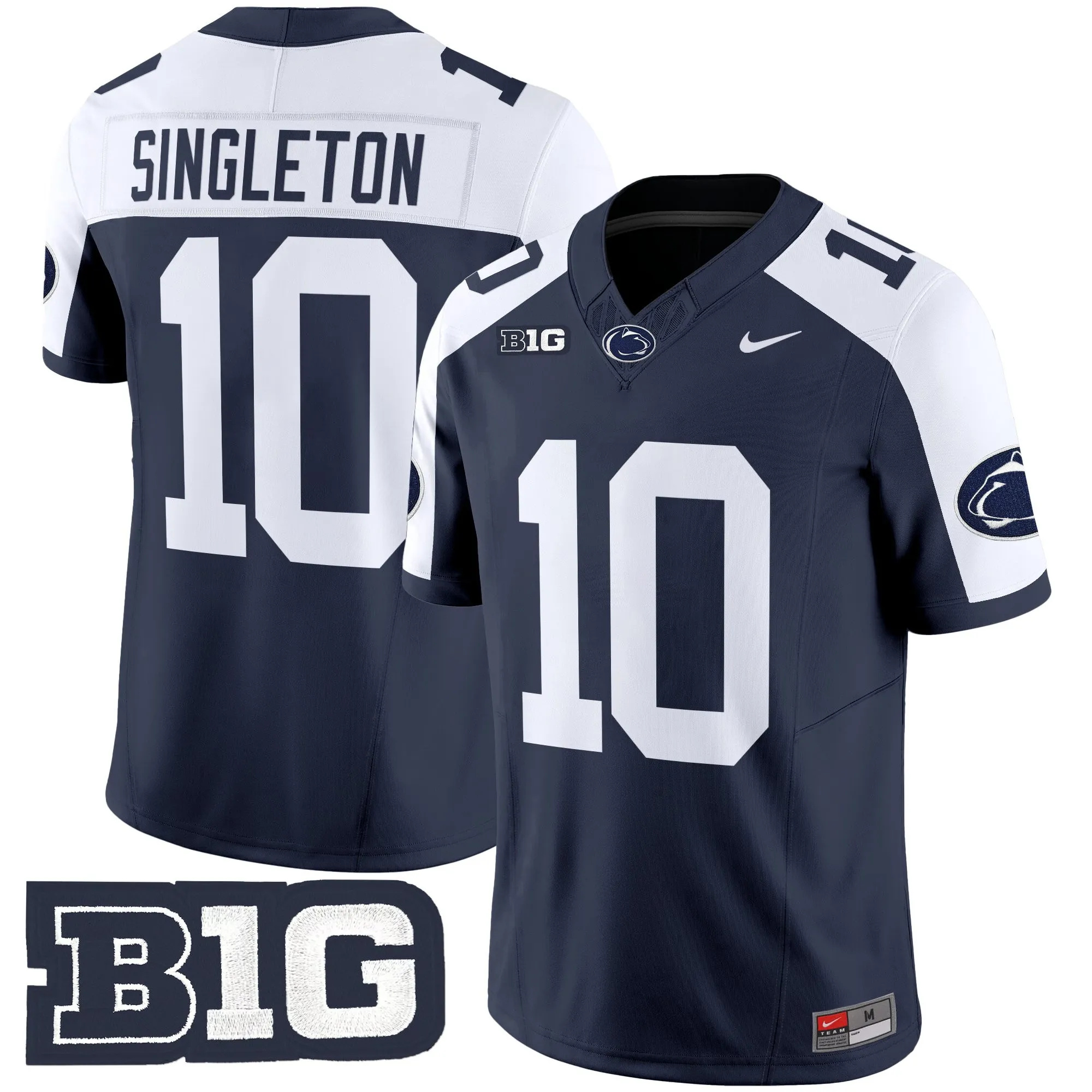 penn state nittany lions jersey singleton 10 authentic uniform navy...