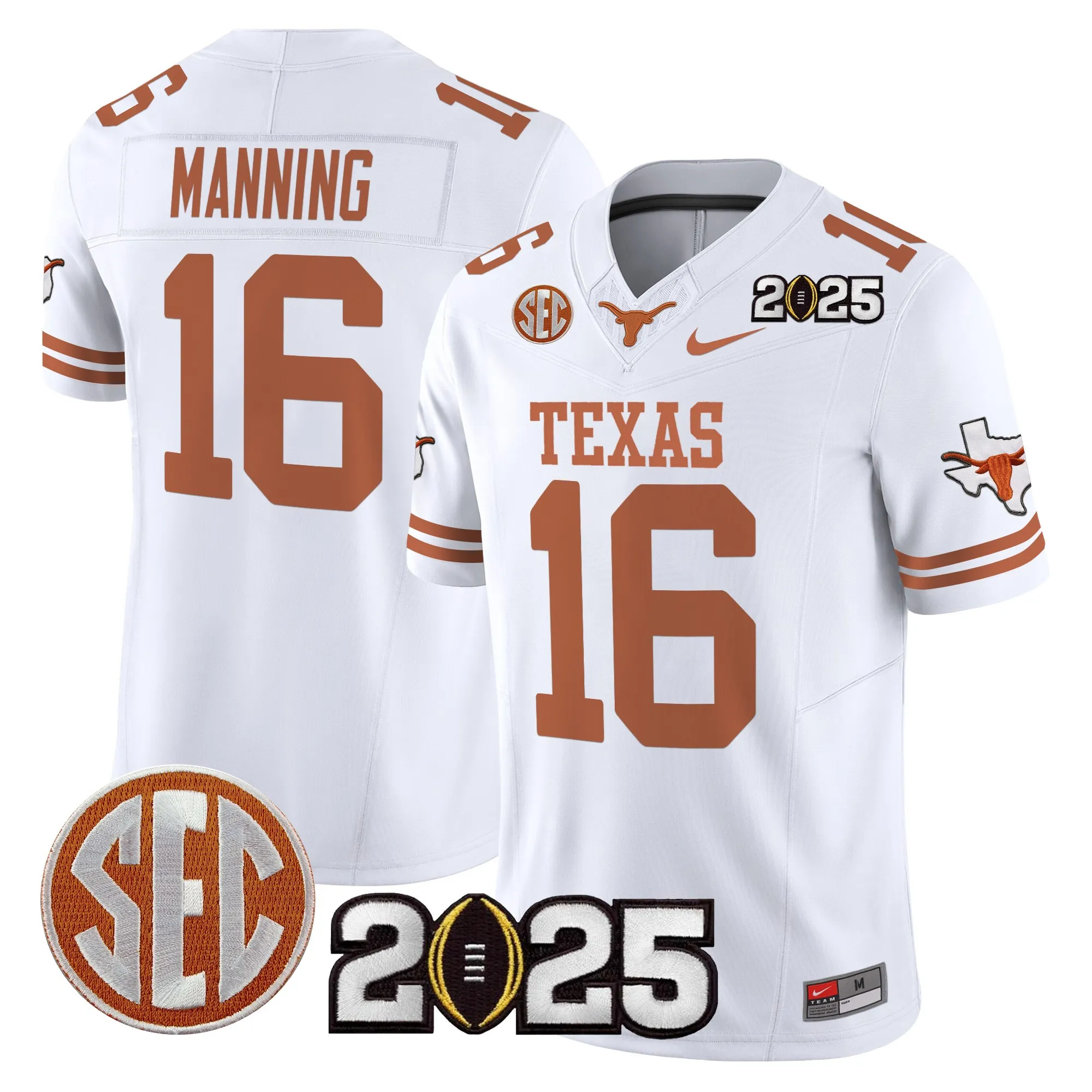 texas longhorns jersey arch manning 16 limited edition uniform burnt orange men women youth 3