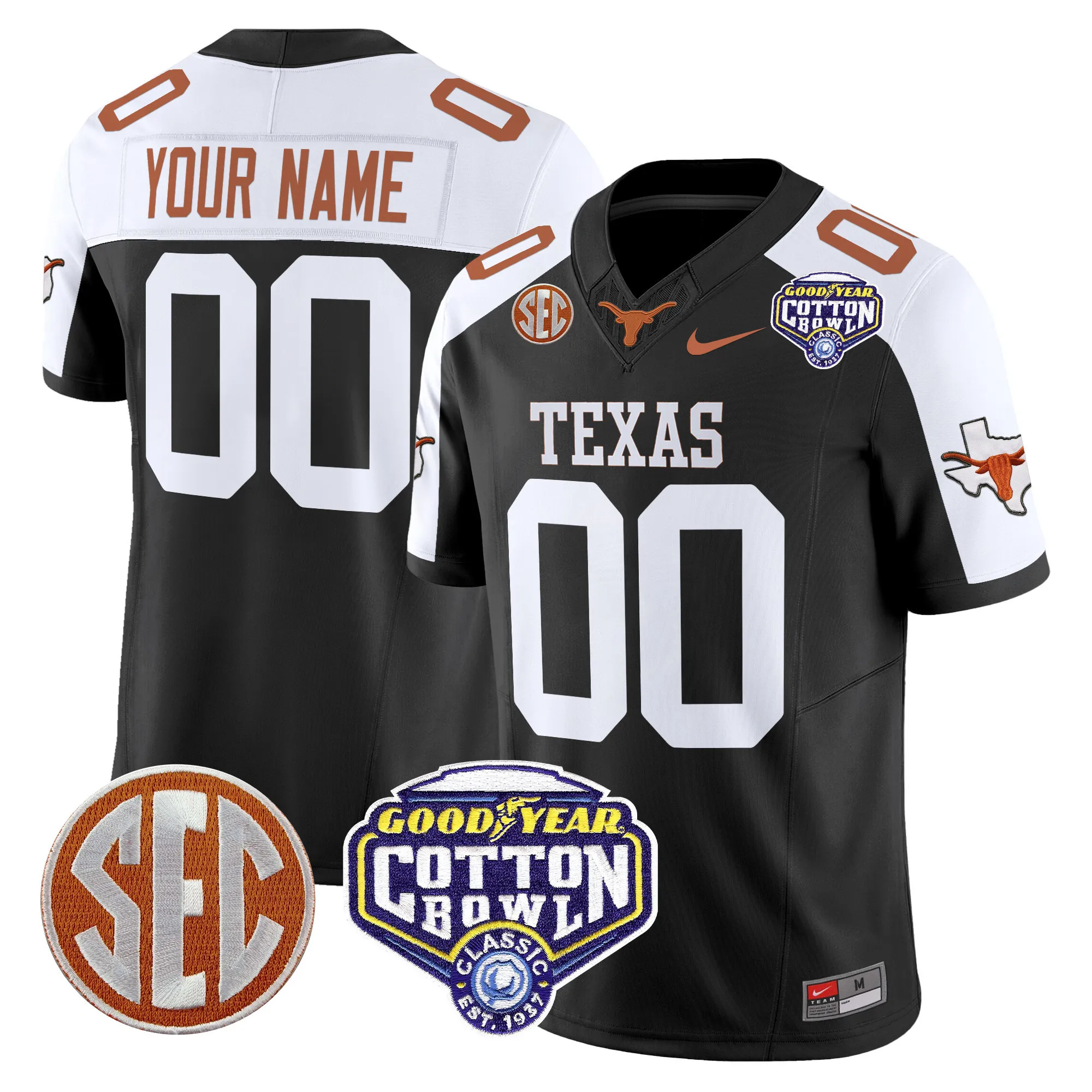 texas longhorns jersey campbell 20 sec 2025 limited edition uniform orange white men women youth