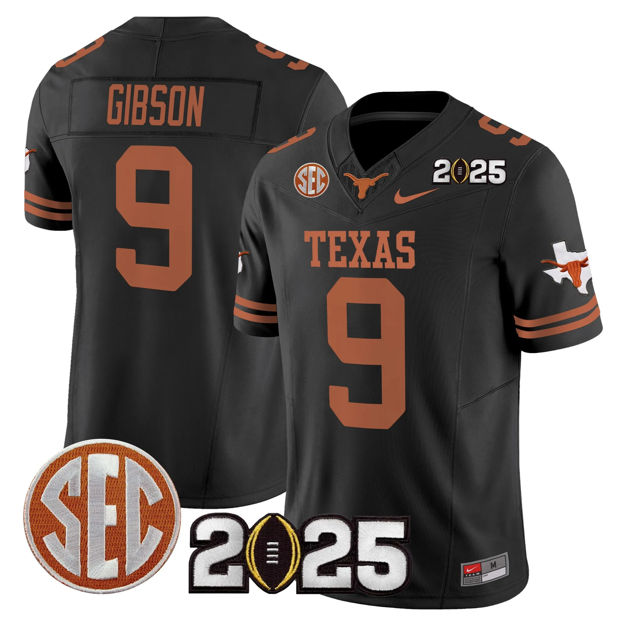 texas longhorns jersey gibson 9 2025 limited edition shirt orange white men women youth