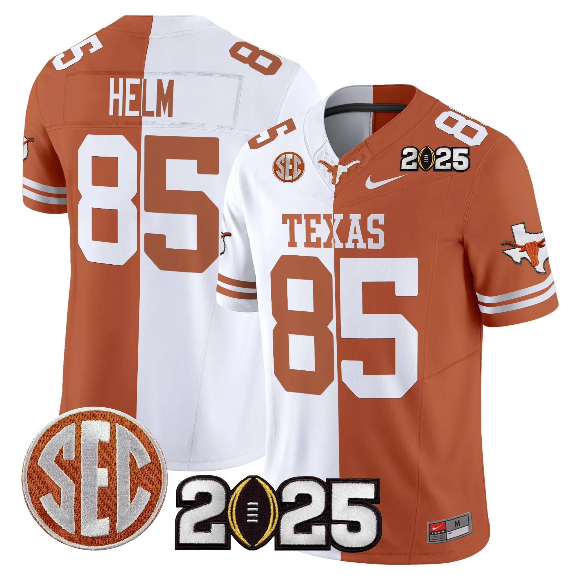 texas longhorns jersey golden 2 sec 2025 limited edition uniform burnt orange men women youth