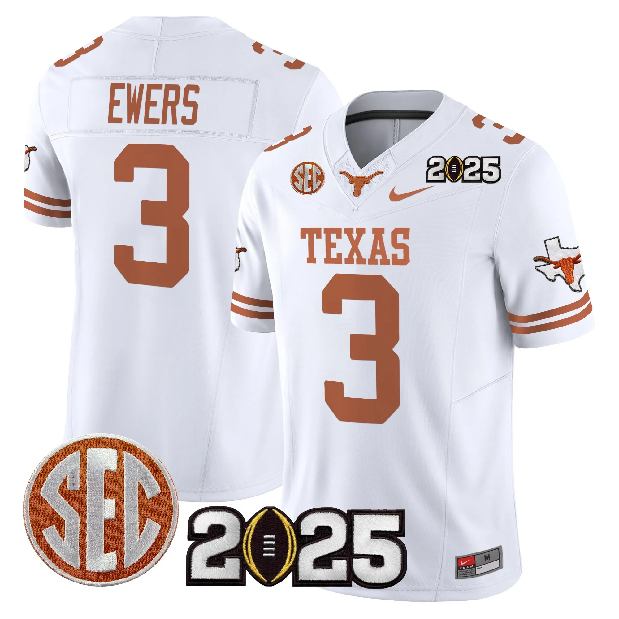 texas longhorns jersey quinn ewers 3 2025 limited edition uniform burnt orange men women youth