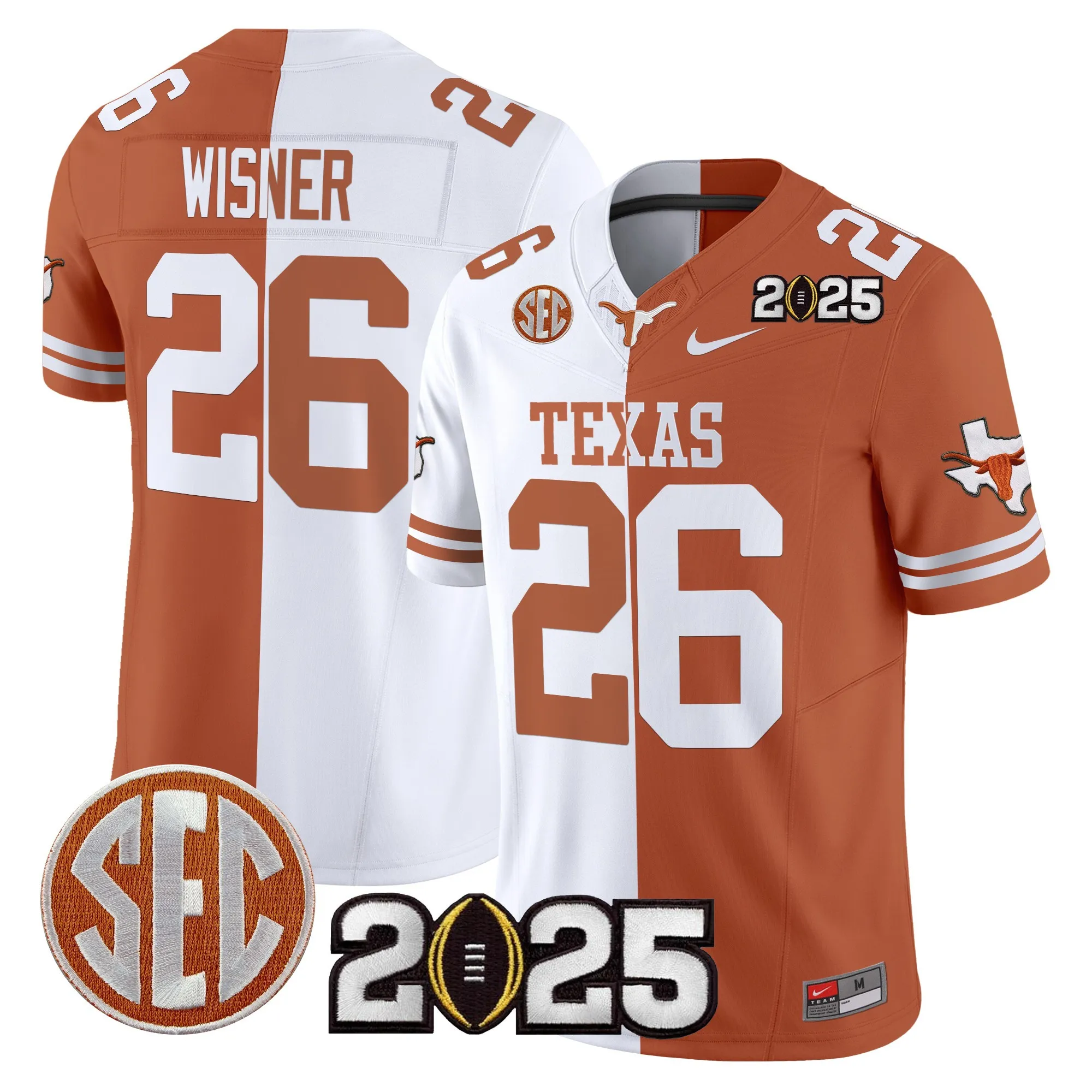 texas longhorns jersey wisner 26 2025 limited edition uniform black men women youth