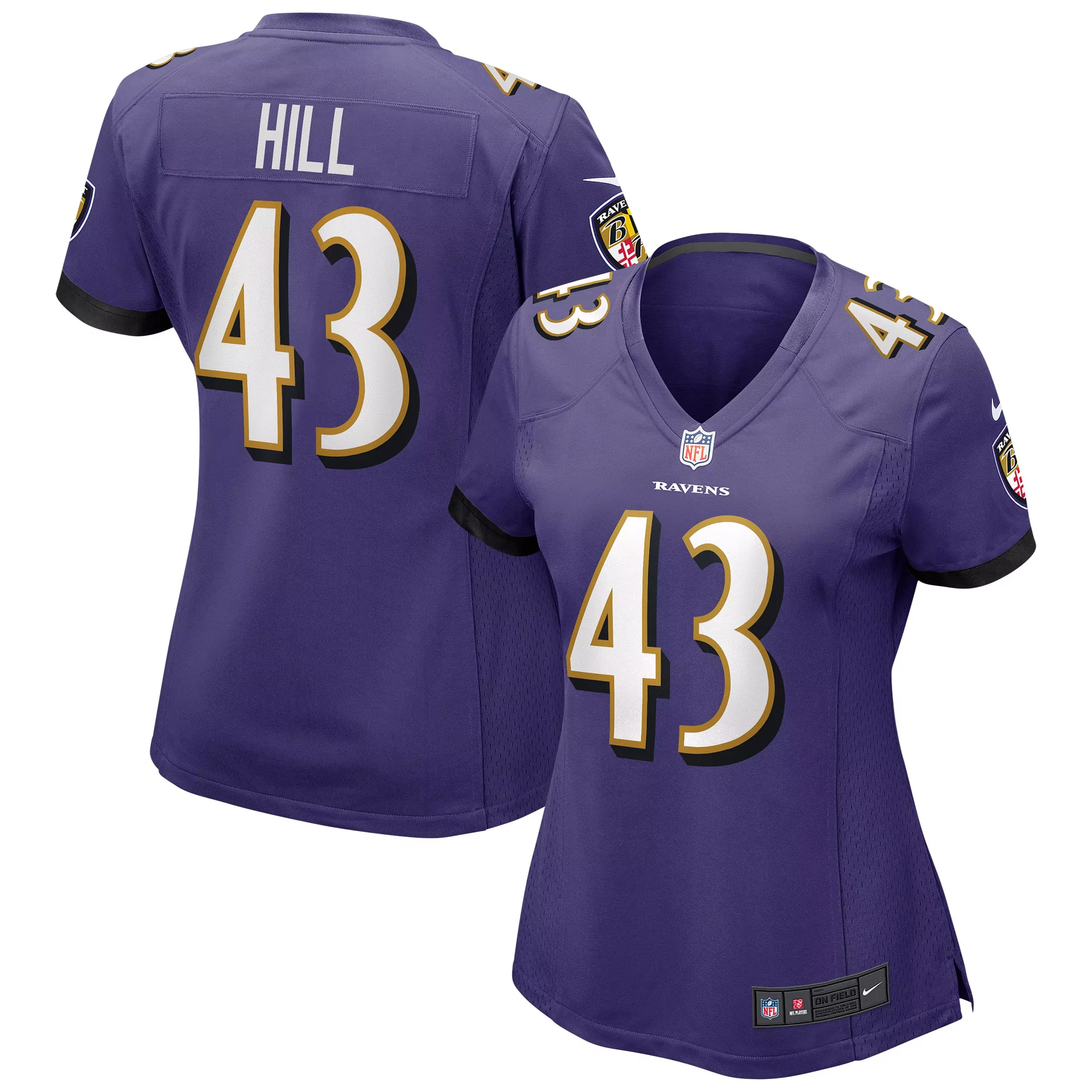 women s baltimore ravens jay higgins iv purple team game jersey