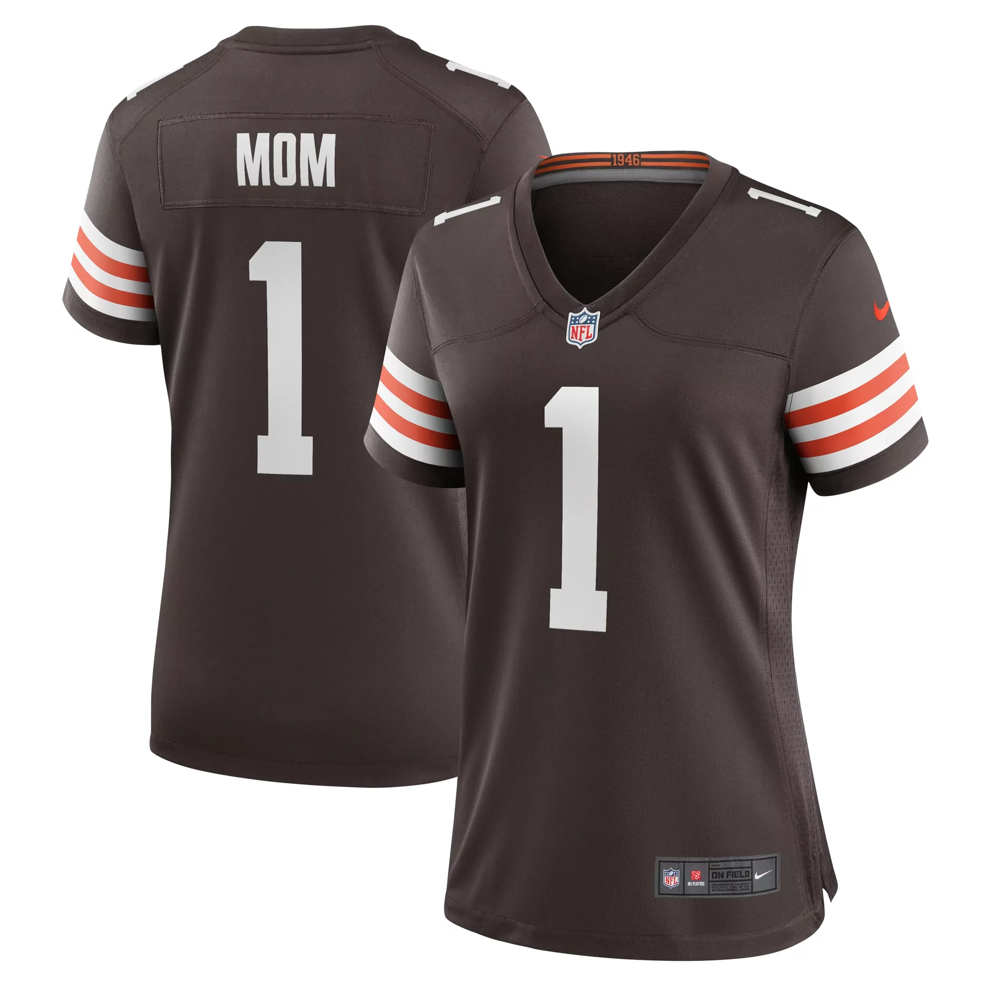 women s cleveland browns number 1 bride brown game jersey