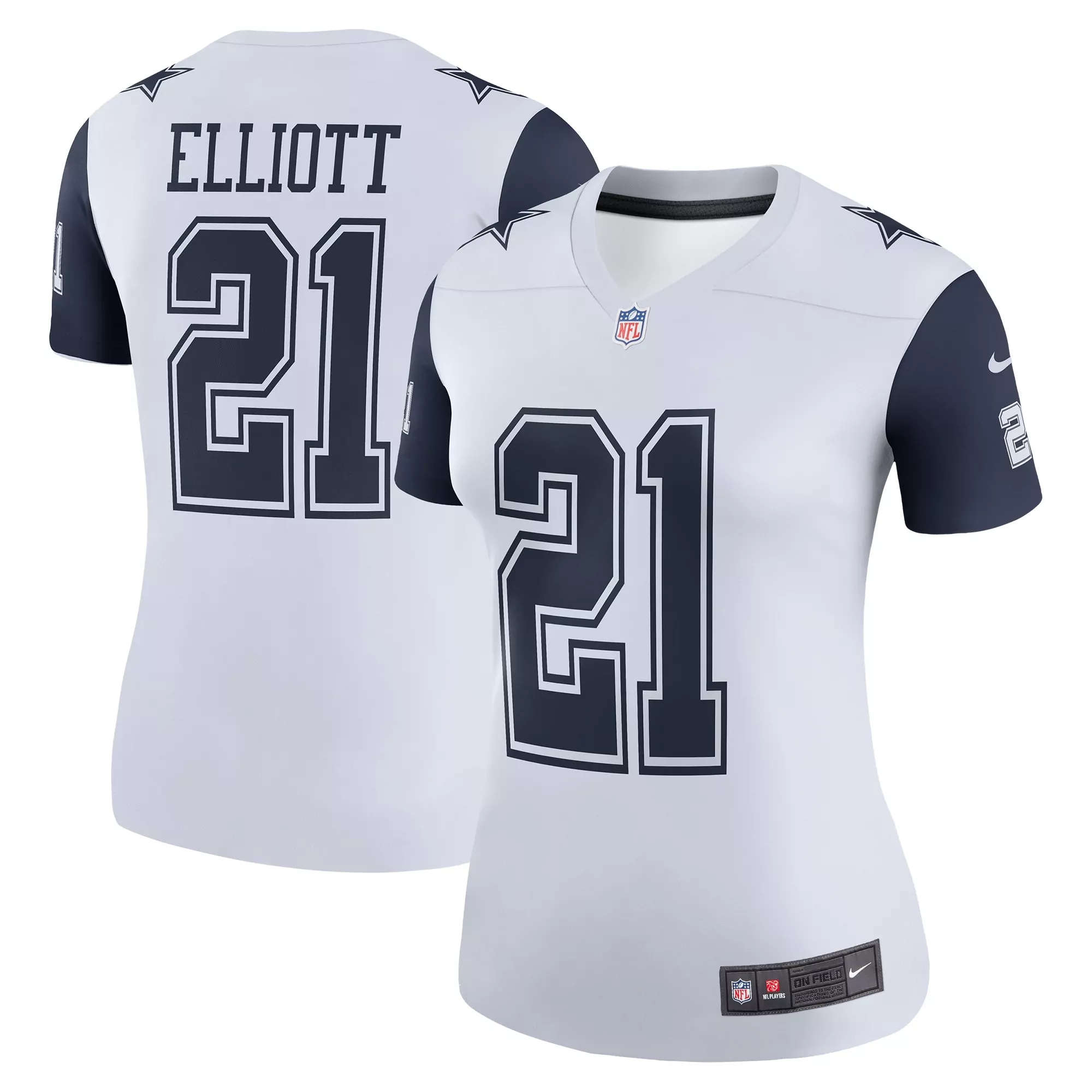 women s dallas cowboys ezekiel elliott white alternate game jersey