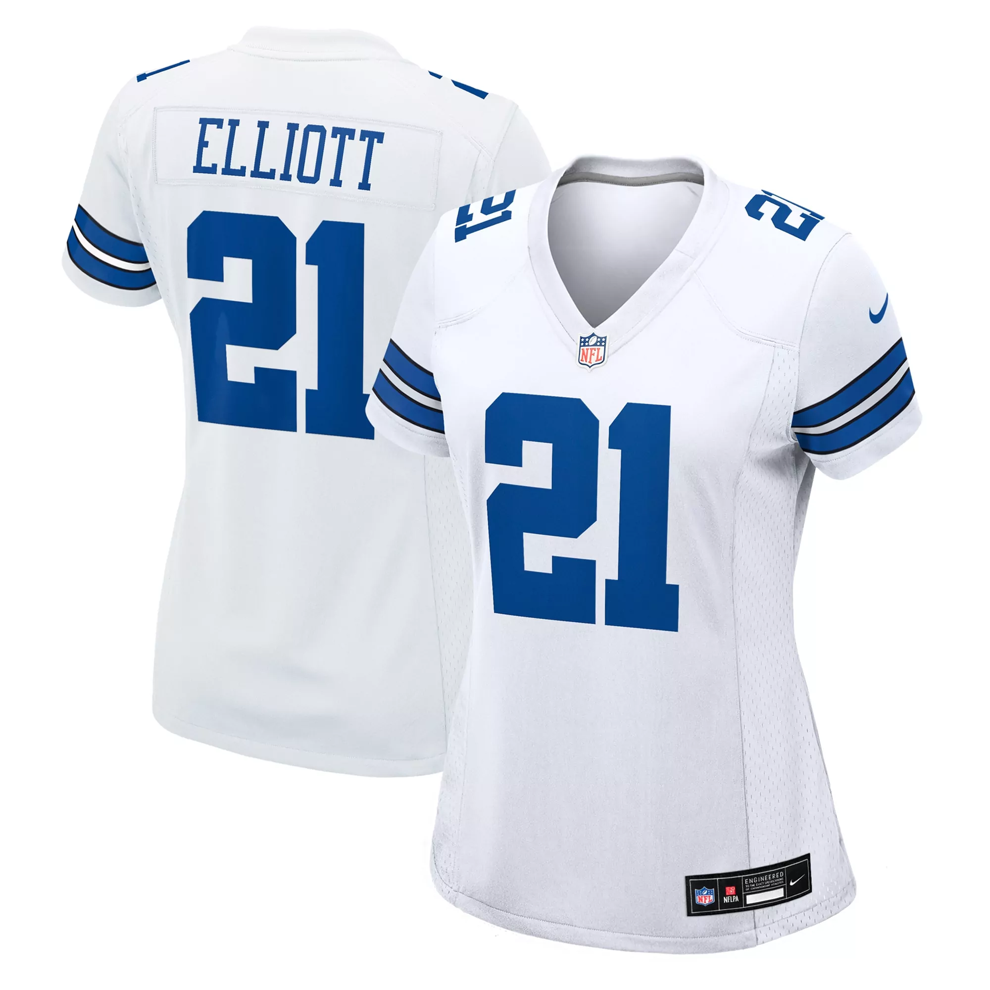women s dallas cowboys ezekiel elliott white alternate game jersey