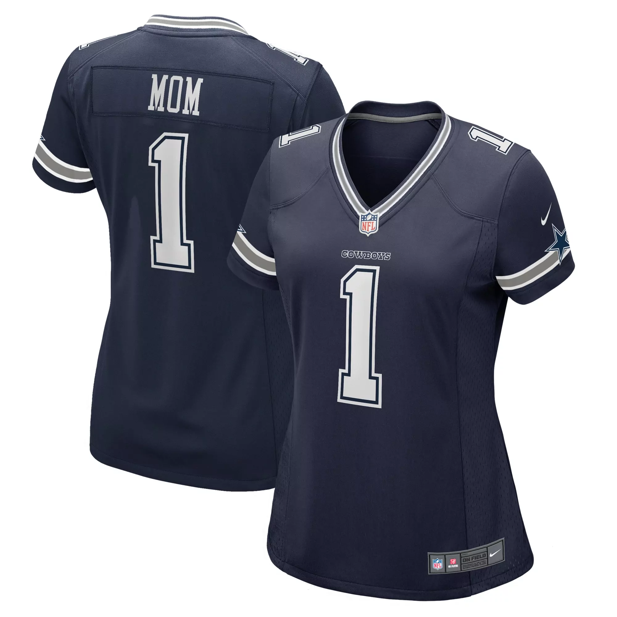 women s dallas cowboys number 1 bride navy game jersey