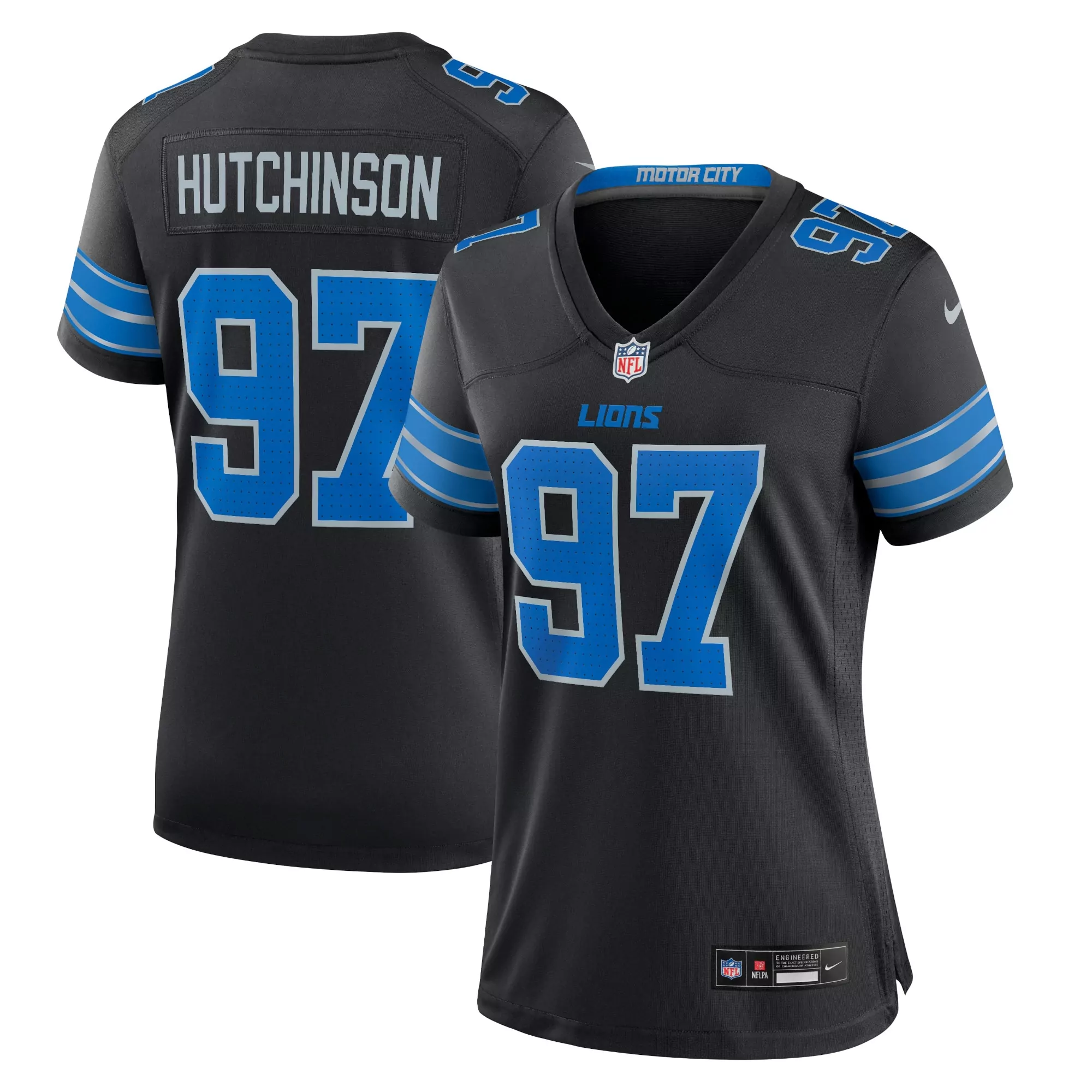 women s amon ra st brown white detroit lions white game jersey