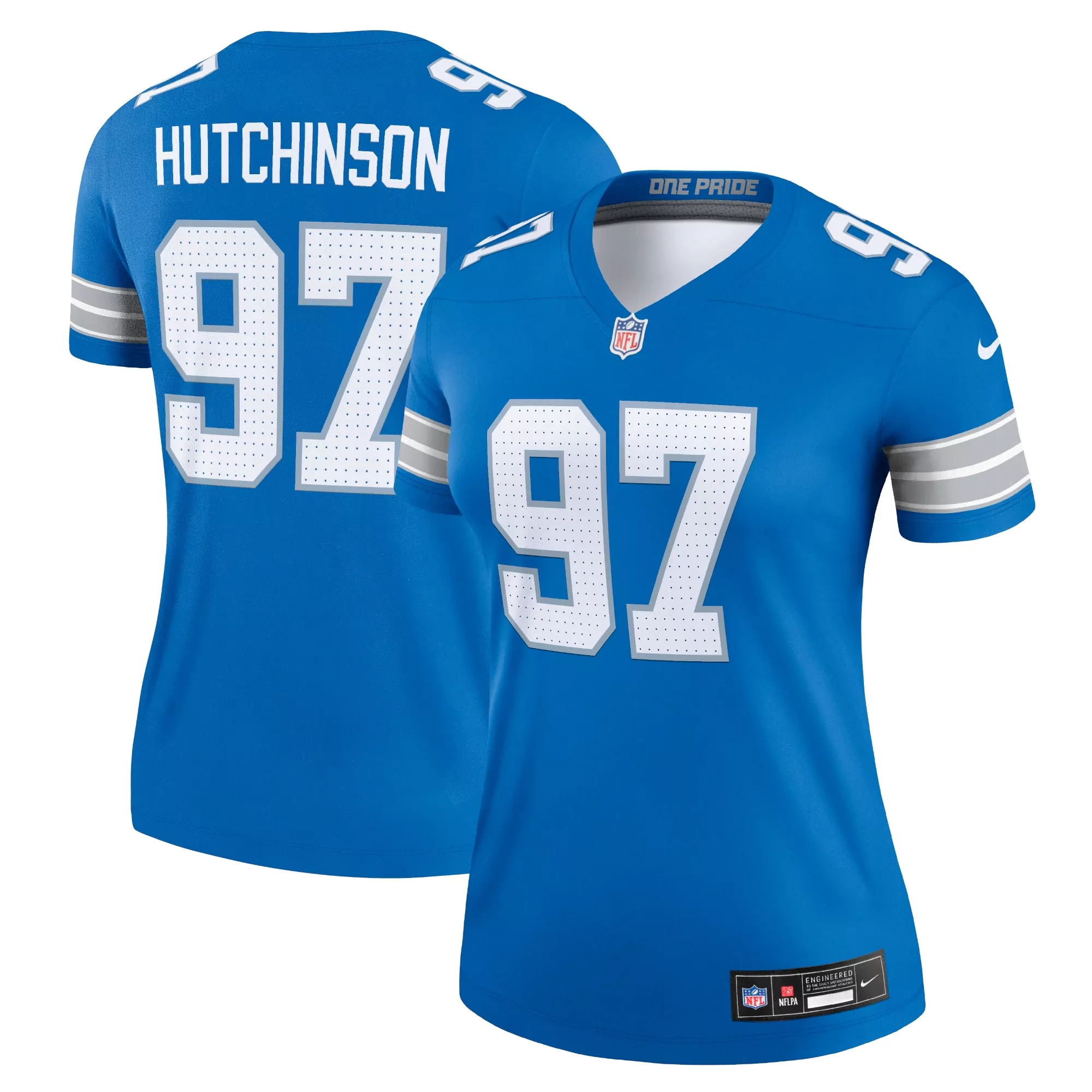 women s detroit lions aidan hutchinson blue alternate game jersey