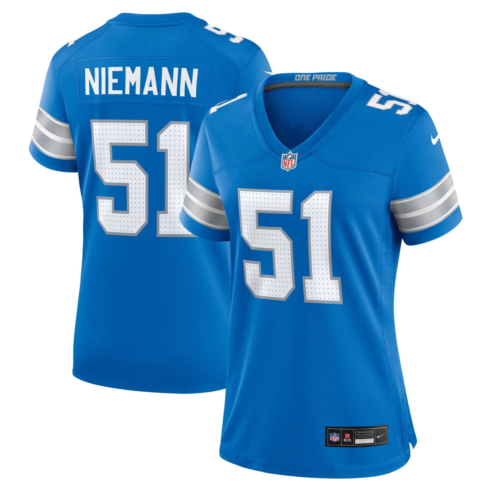 women s detroit lions barry sanders blue retired player game jersey