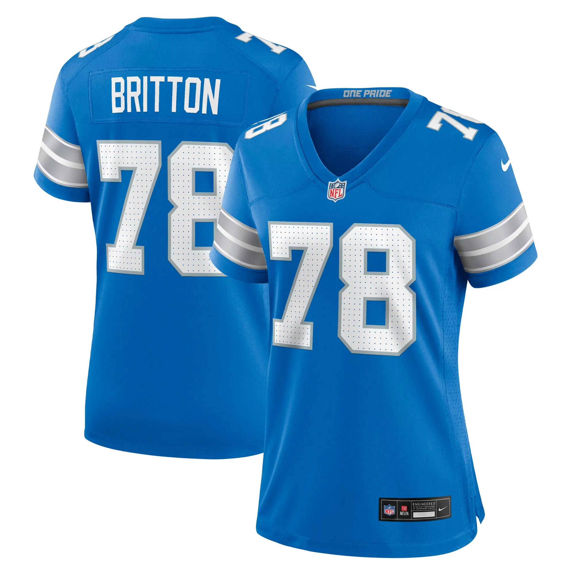 women s detroit lions gunnar oakes blue team game jersey