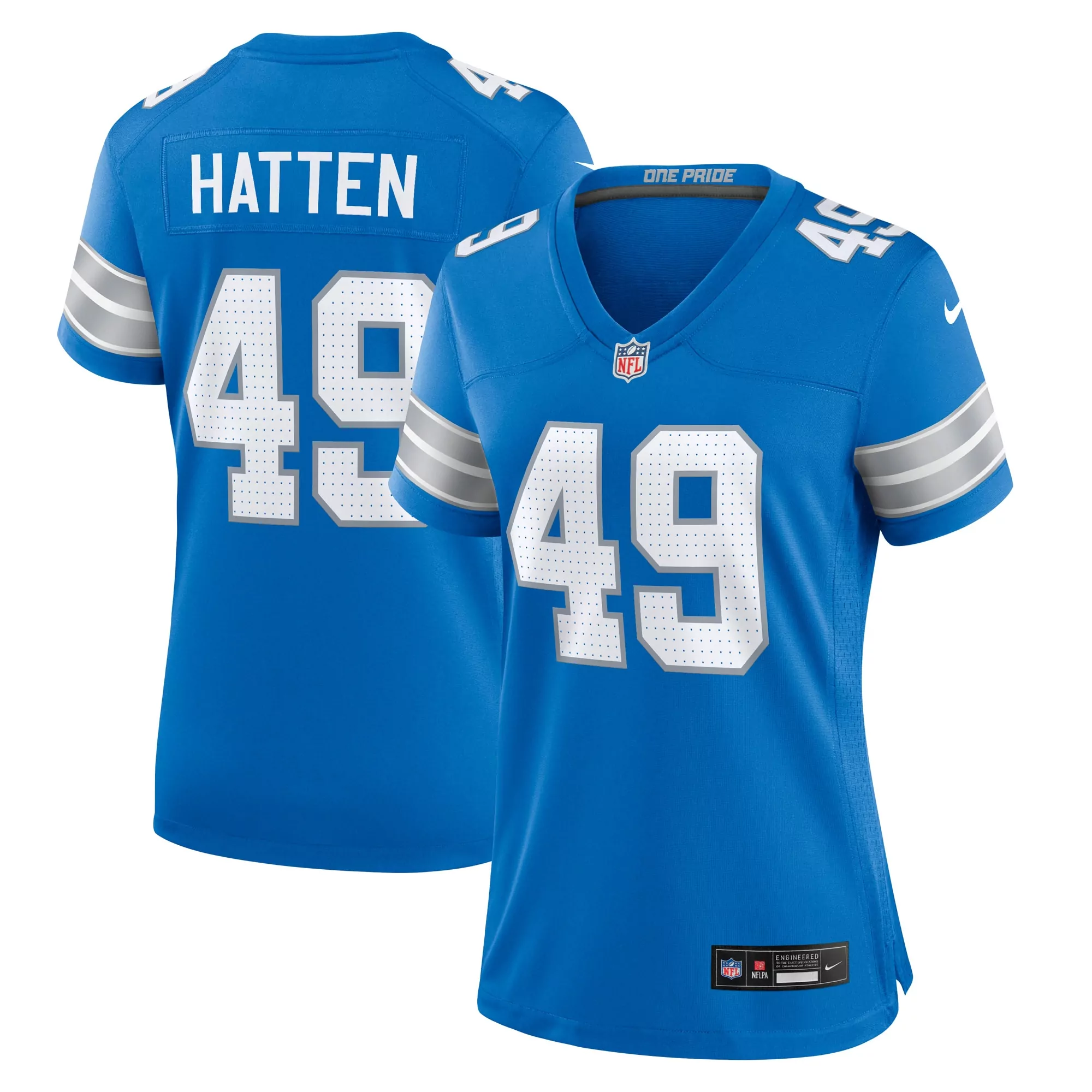 women s detroit lions gunnar oakes blue team game jersey
