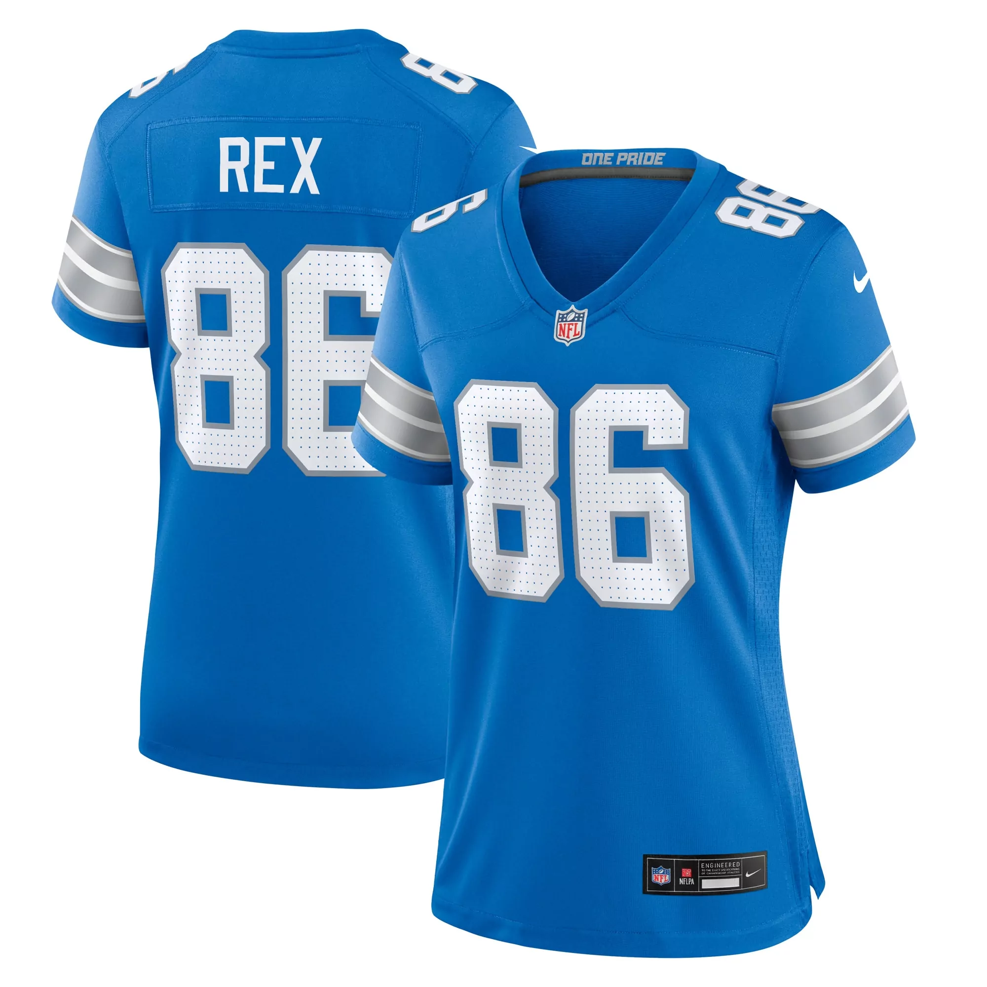 women s detroit lions gunnar oakes blue team game jersey