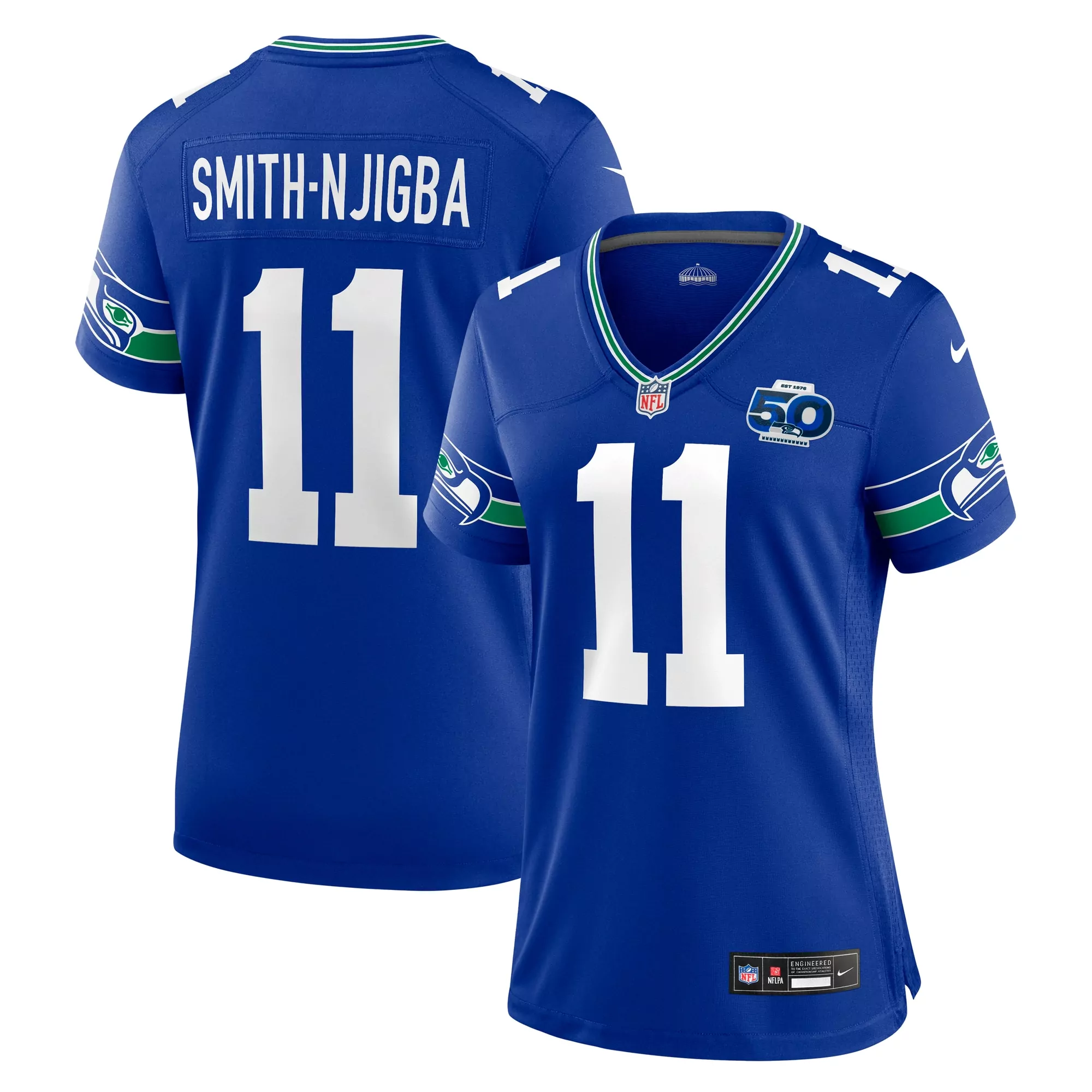 women s jaxon smith njigba college navy seattle seahawks team 50th season game jersey