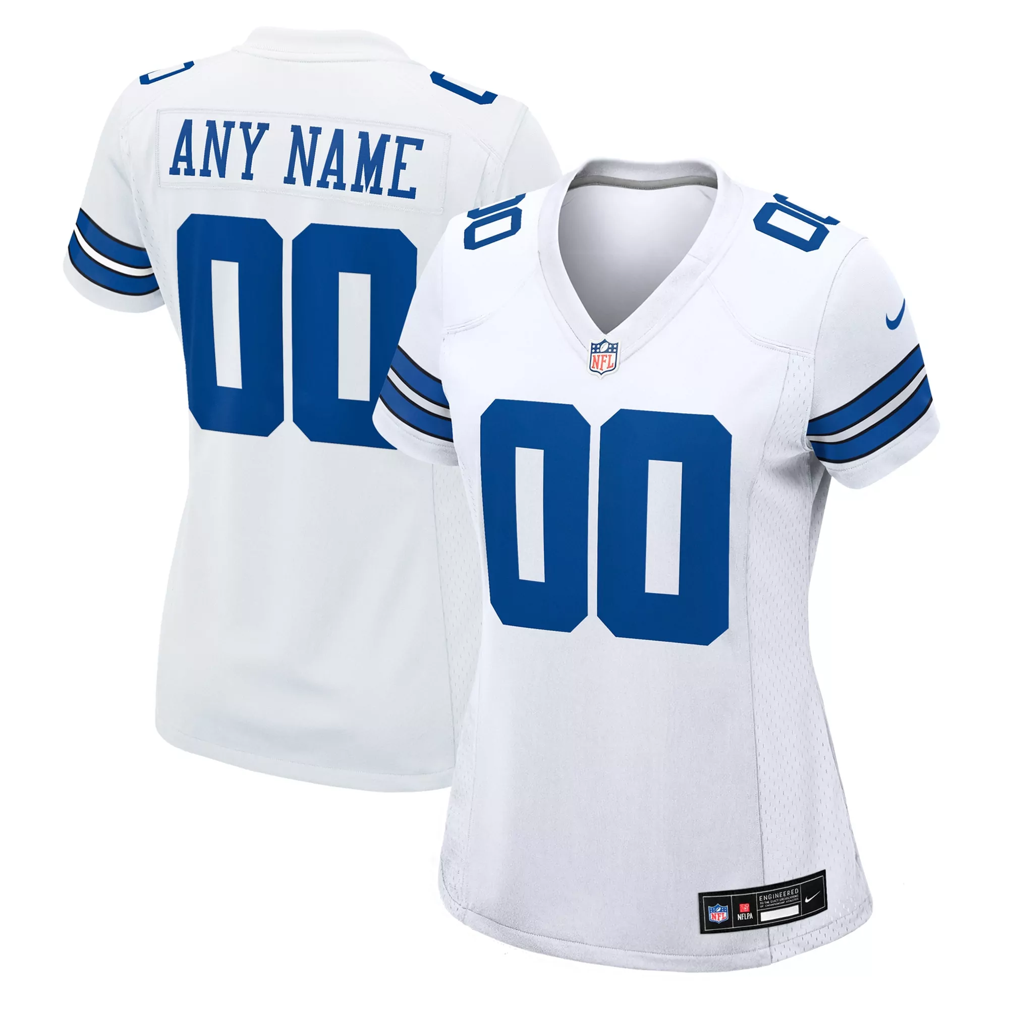 women s navy dallas cowboys custom game jersey 1