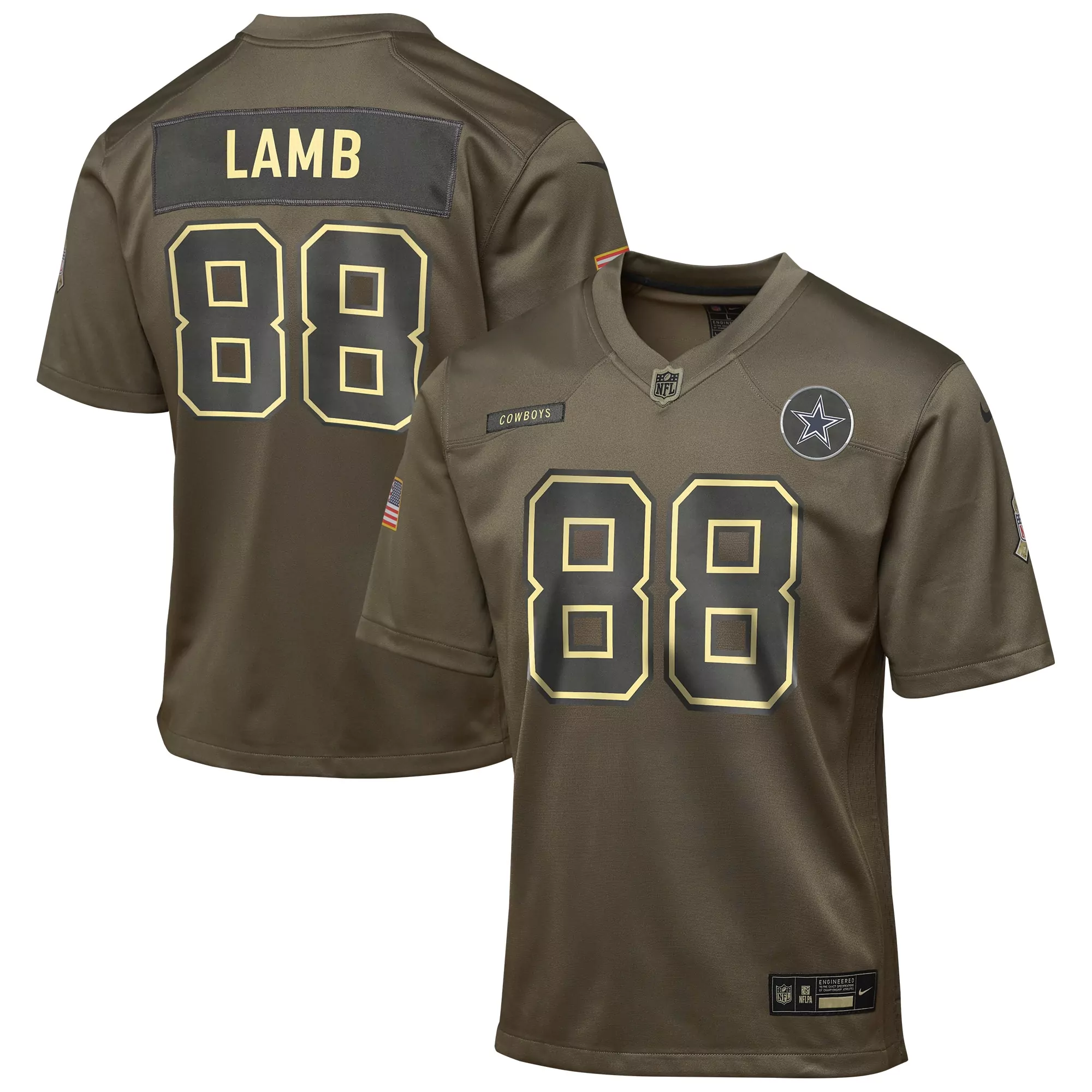 youth ceedee lamb navy dallas cowboys player game jersey