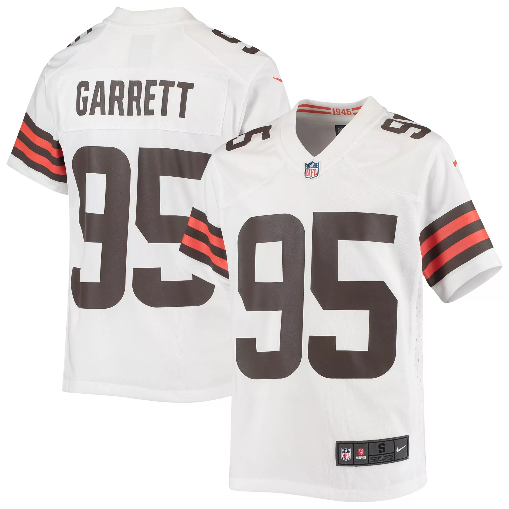 youth cleveland browns myles garrett white game jersey