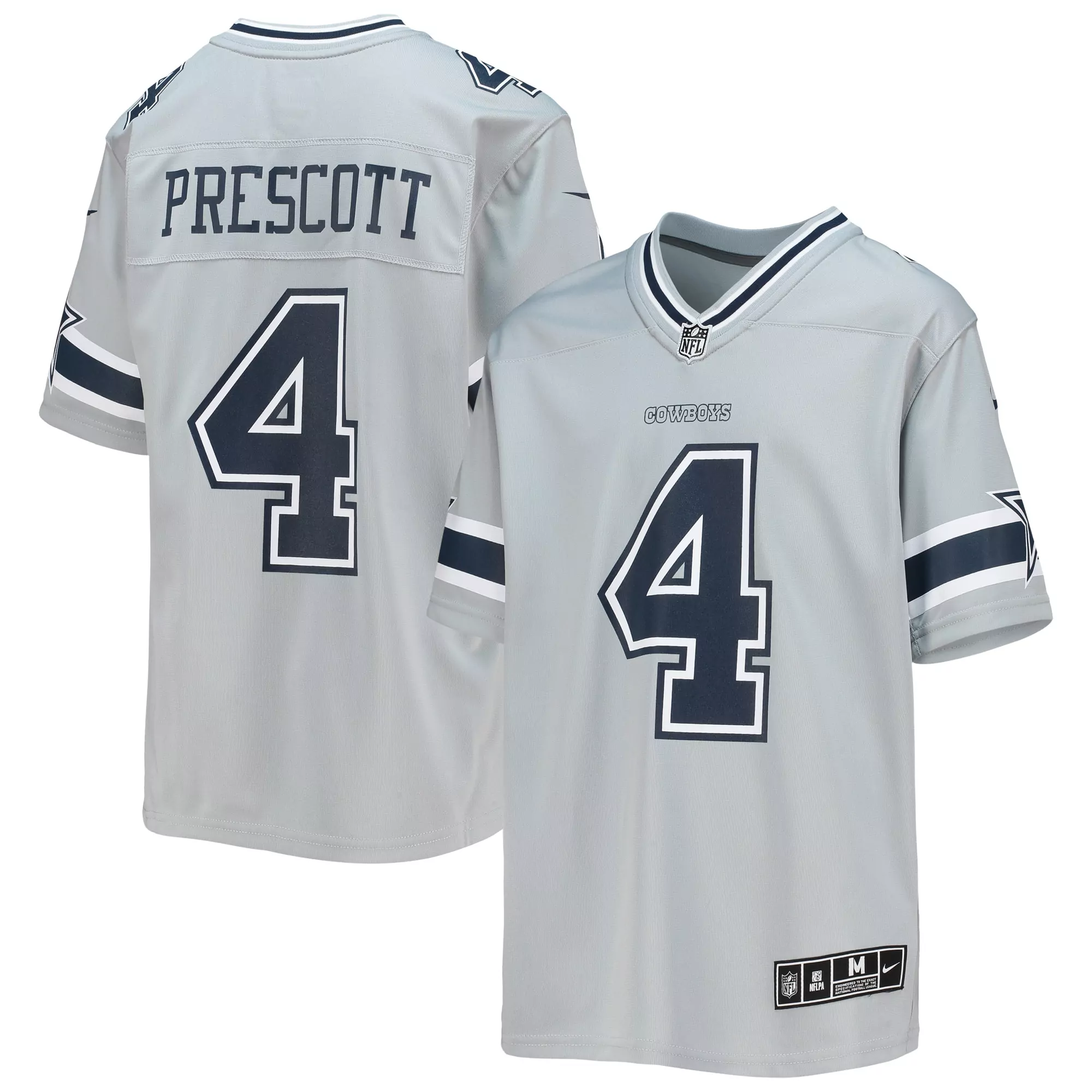 youth dallas cowboys dak prescott navy throwback game jersey