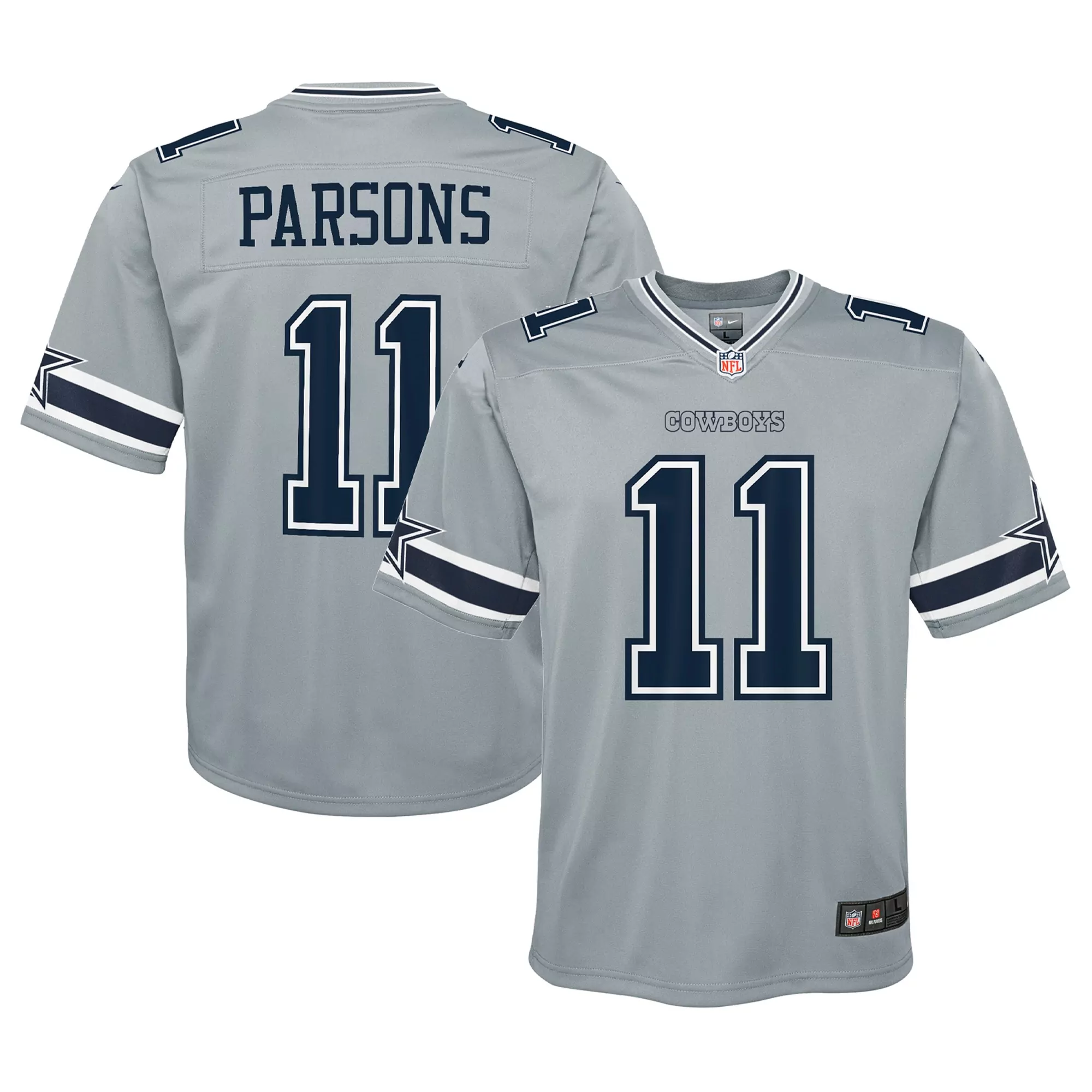 youth dallas cowboys micah parsons gray atmosphere game jersey