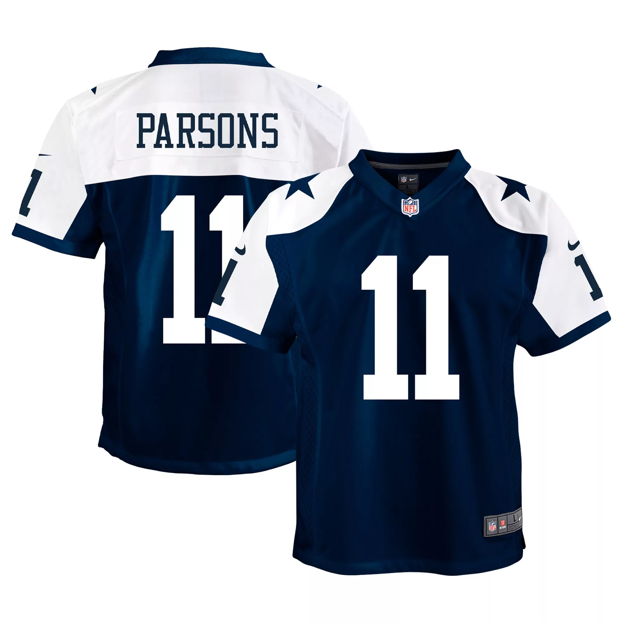 youth dallas cowboys micah parsons gray atmosphere game jersey