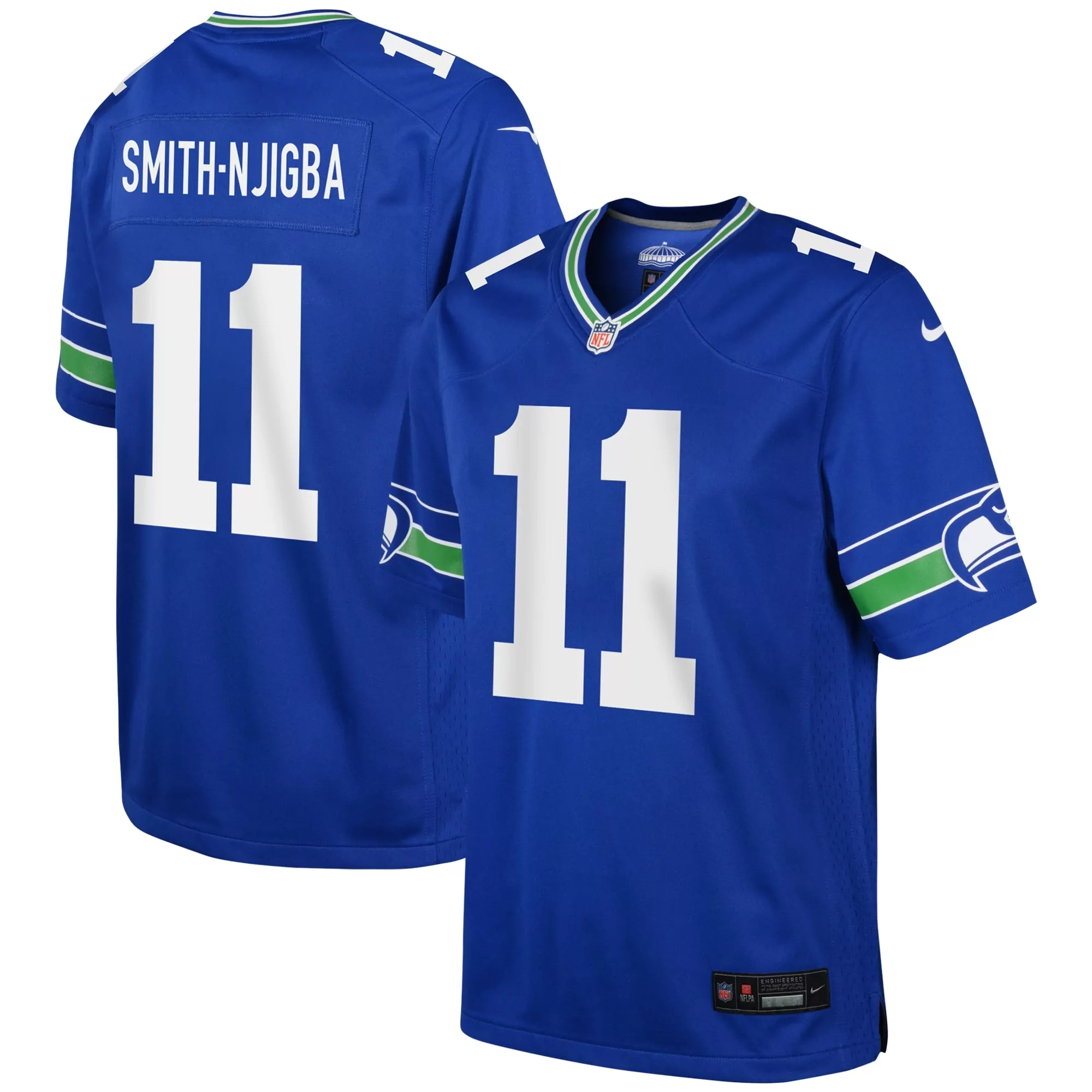 youth jaxon smith njigba college navy seattle seahawks 50th season game jersey