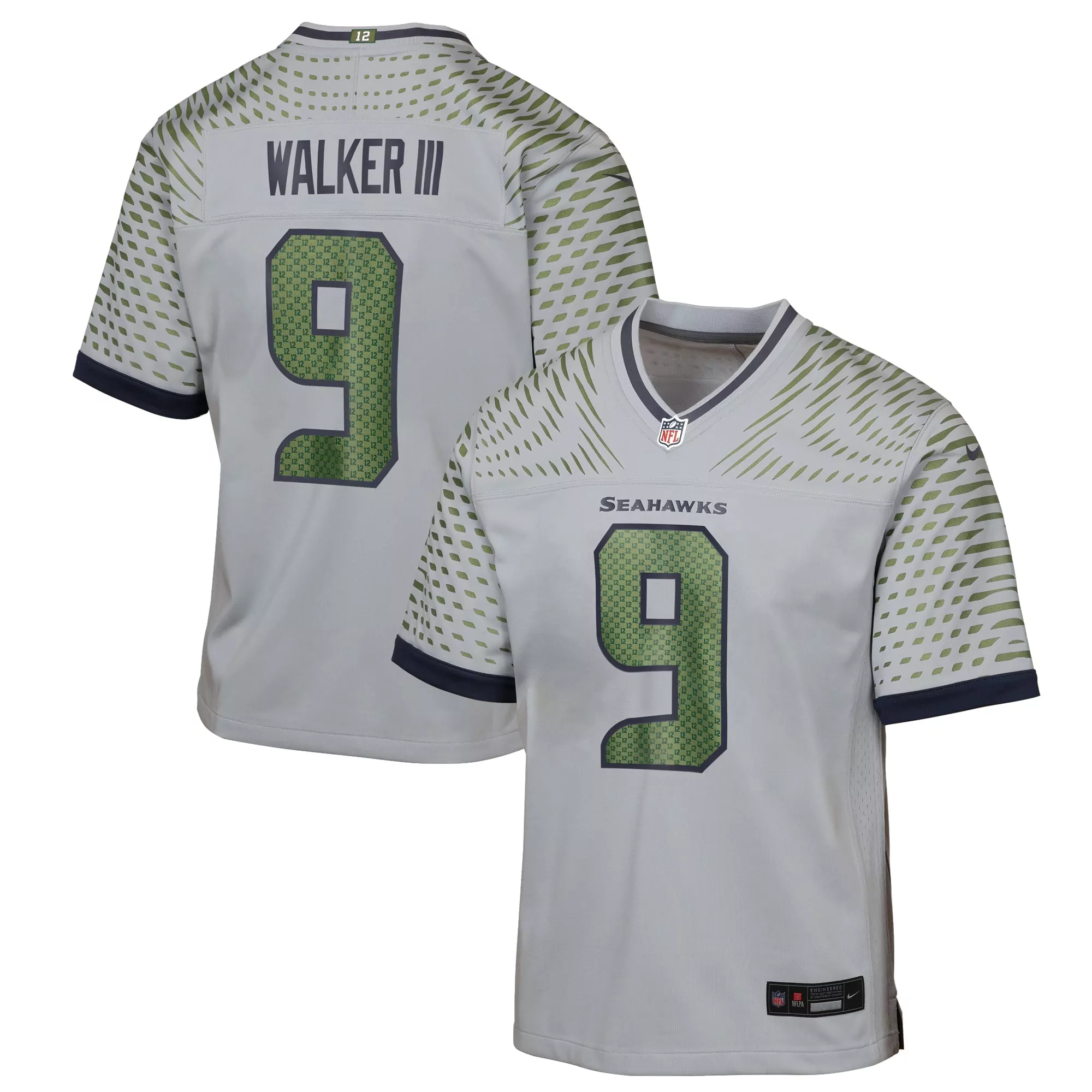 youth kenneth walker iii college navy seattle seahawks team game jersey