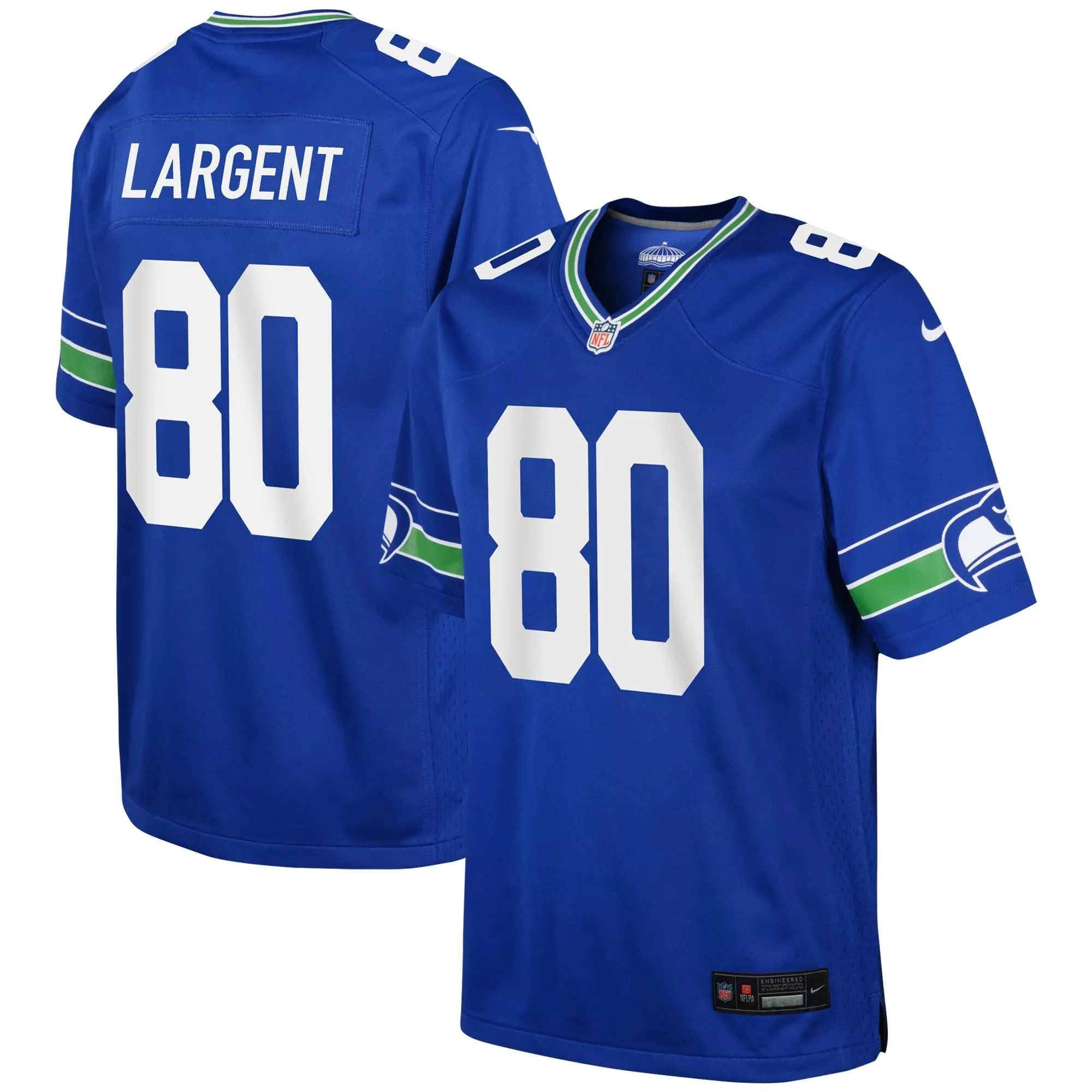 youth steve largent royal seattle seahawks alternate retired player game...
