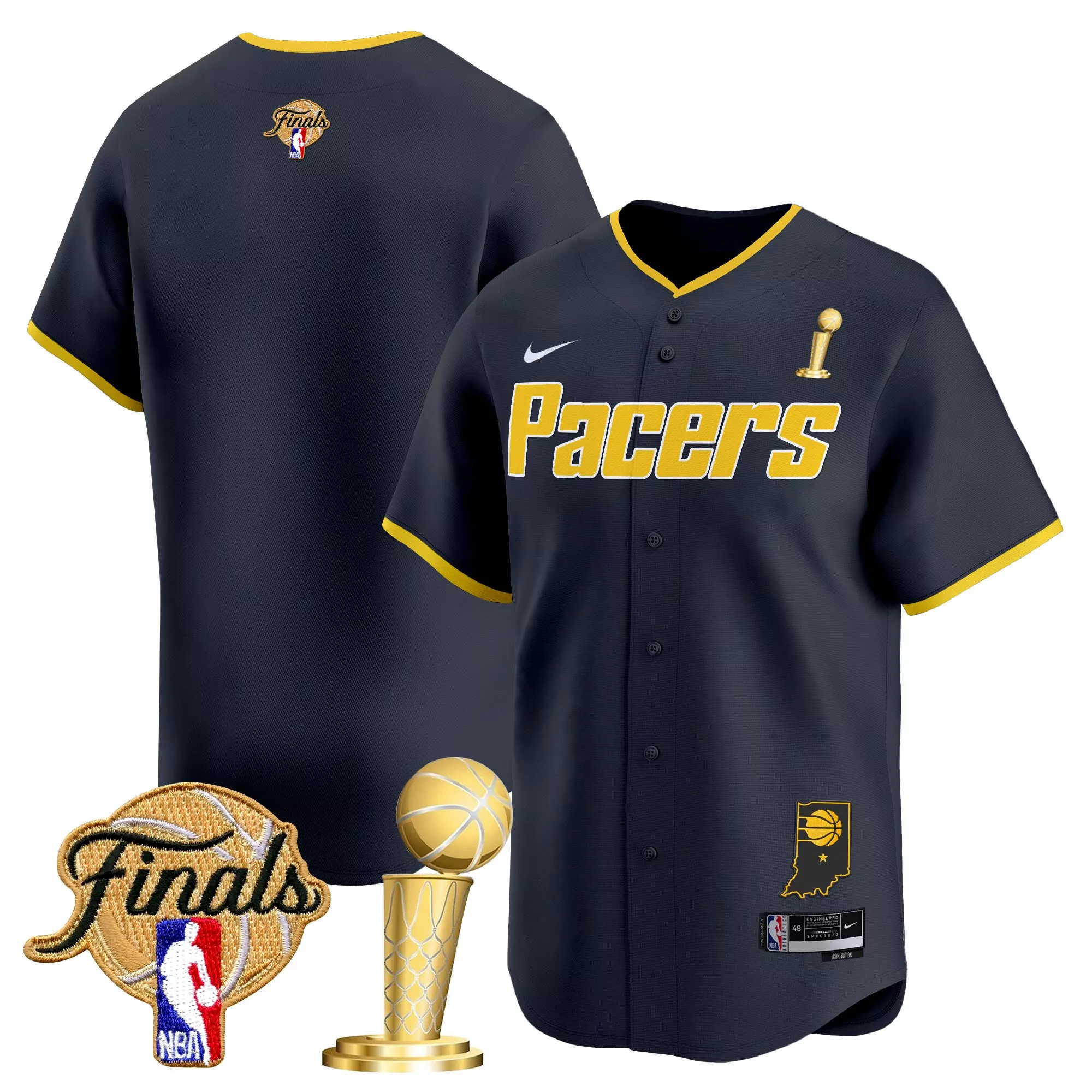 2025 finals vapor jersey indiana pacers navy men s stitched nba finals patch