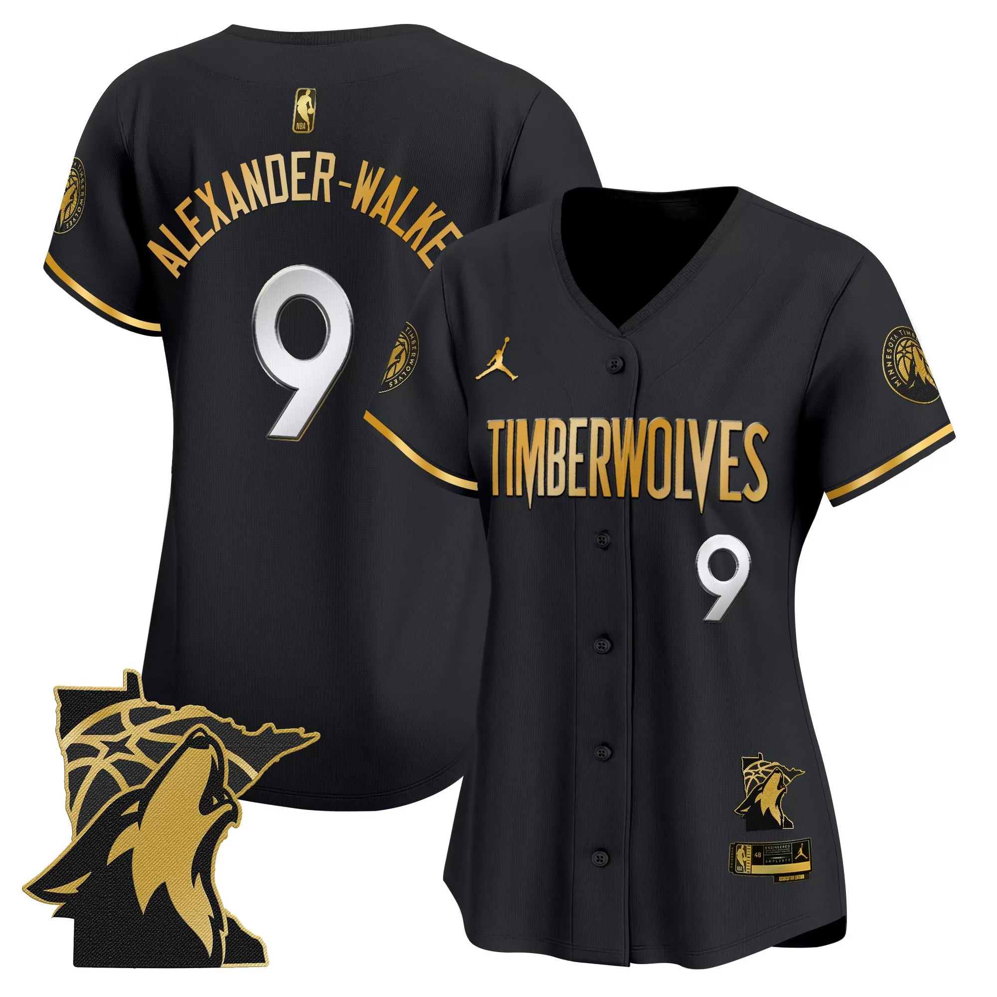 alexander walker 9 minnesota timberwolves navy all stitched jersey name patch 2023