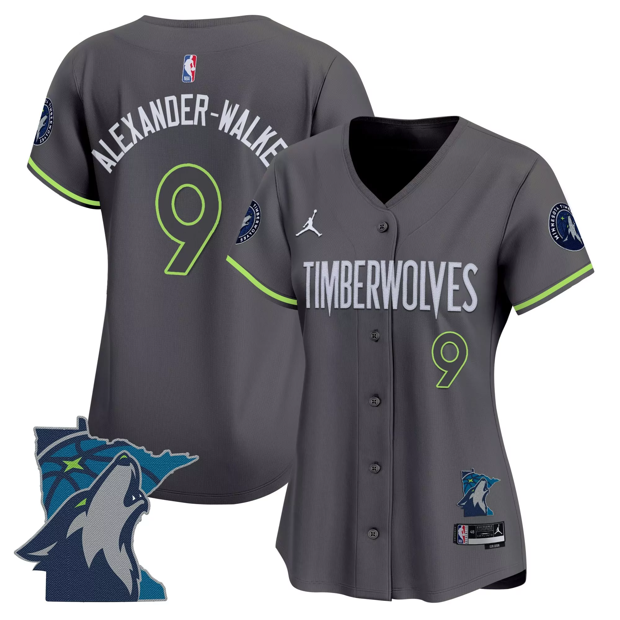 alexander walker 9 minnesota timberwolves navy all stitched jersey name patch 2023