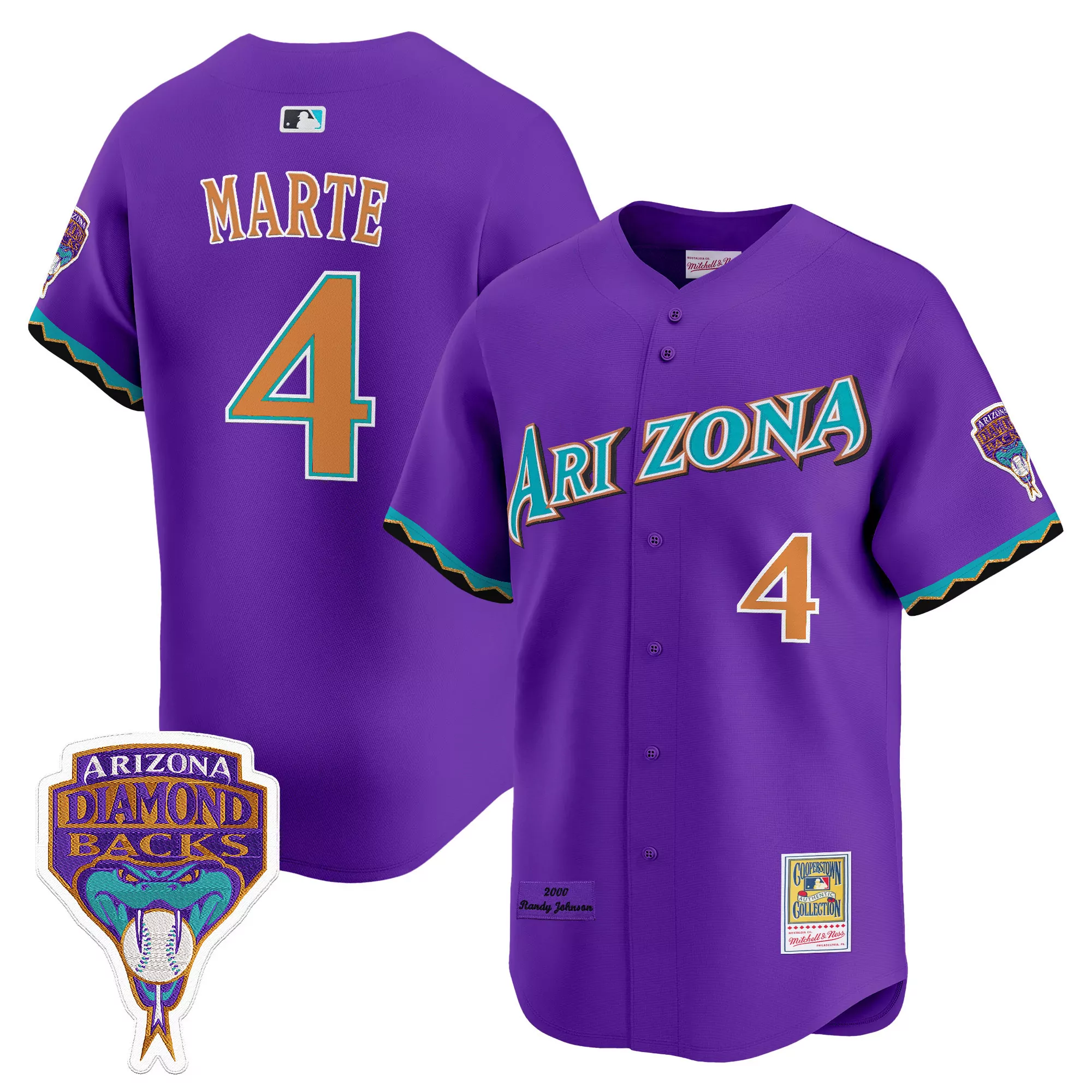 arizona diamondbacks ketel marte purple jersey with cooperstown patch men s mlb shirt
