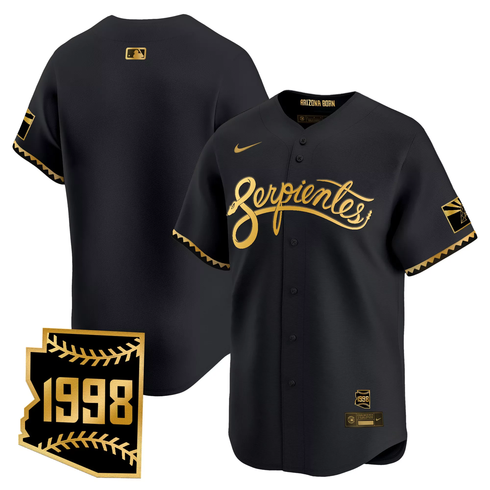 arizona serpientes 1998 retro vapor jersey stitched men s style white embroidered patch