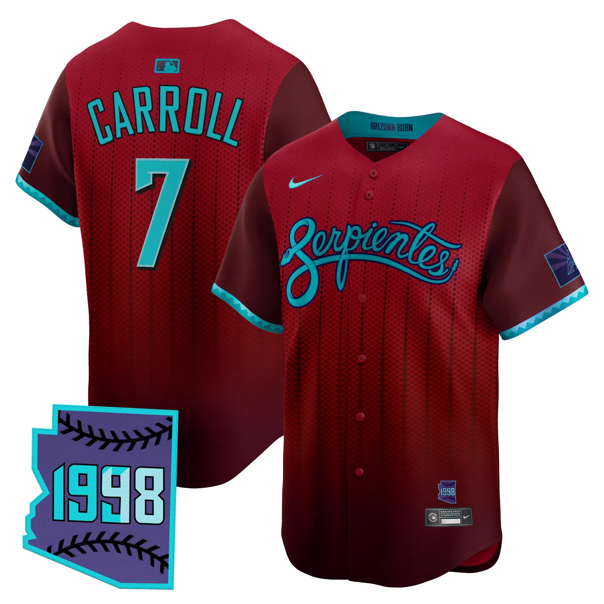 gurriel jr 12 arizona serpientes black vapor jersey stitched embroidered 1998 patch men s style