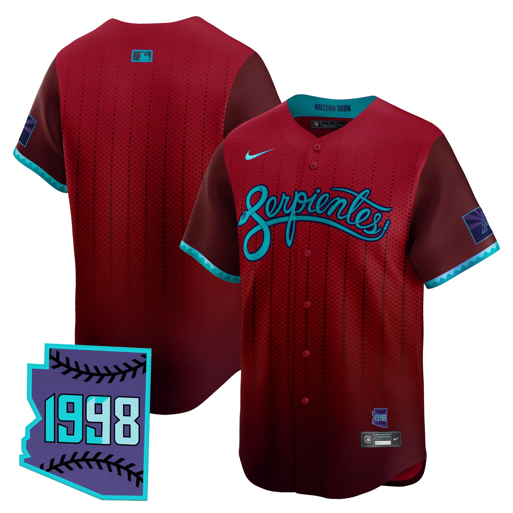 arizona serpientes 1998 retro vapor jersey stitched men s style white embroidered patch