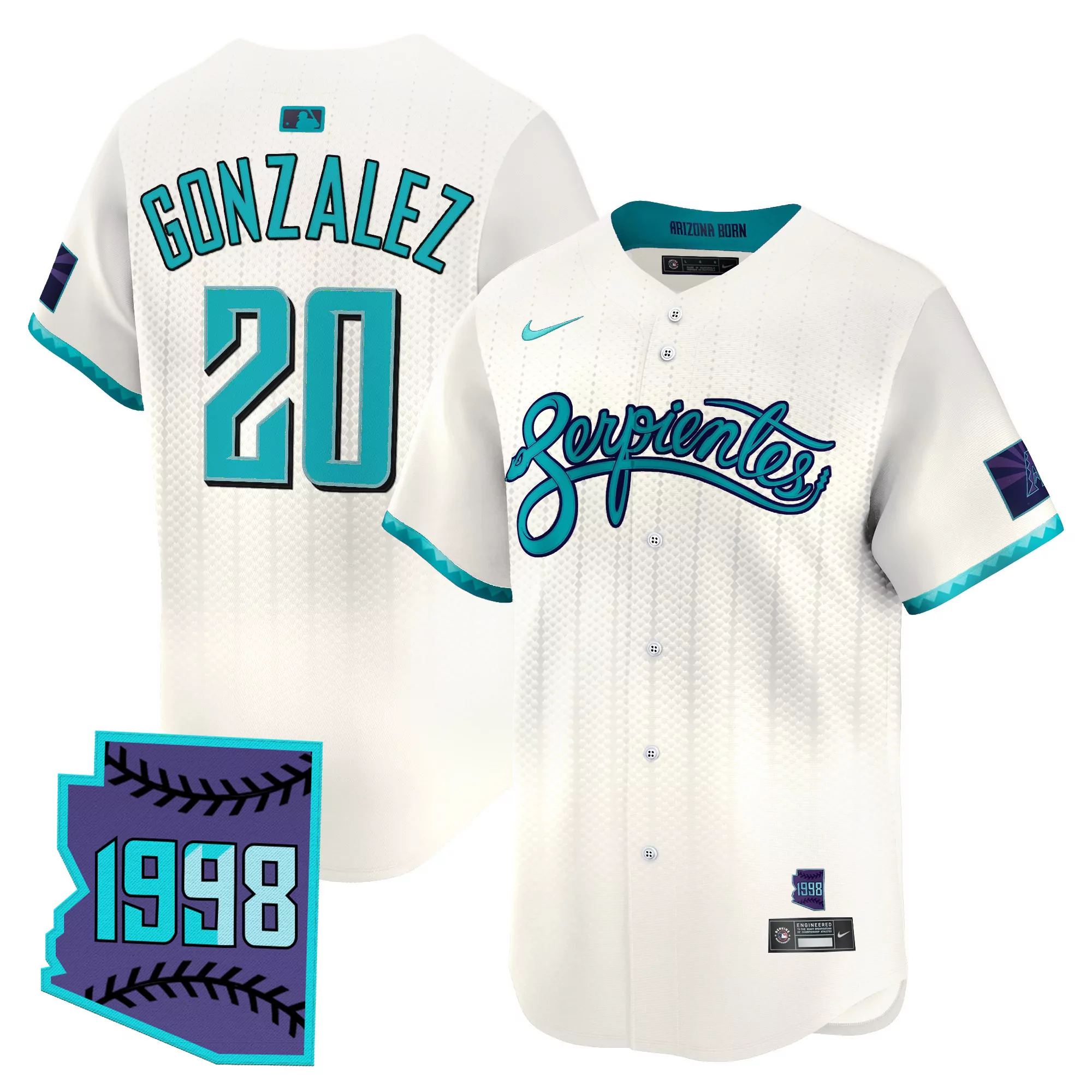 arizona serpientes vapor jersey carroll 7 purple 1998 embroidered patch men s style