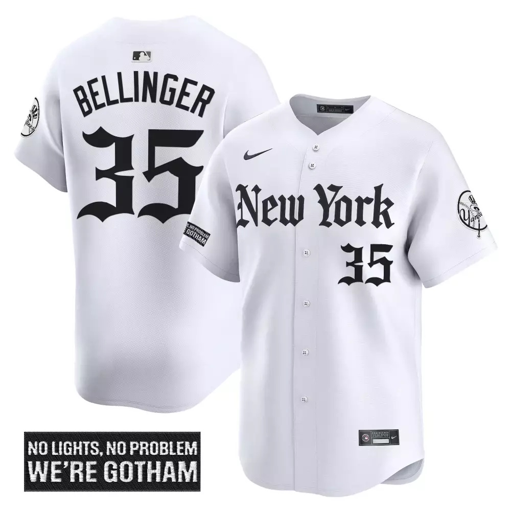 bellinger 35 men s new york yankees vapor jersey white black 2023 we re gotham patch