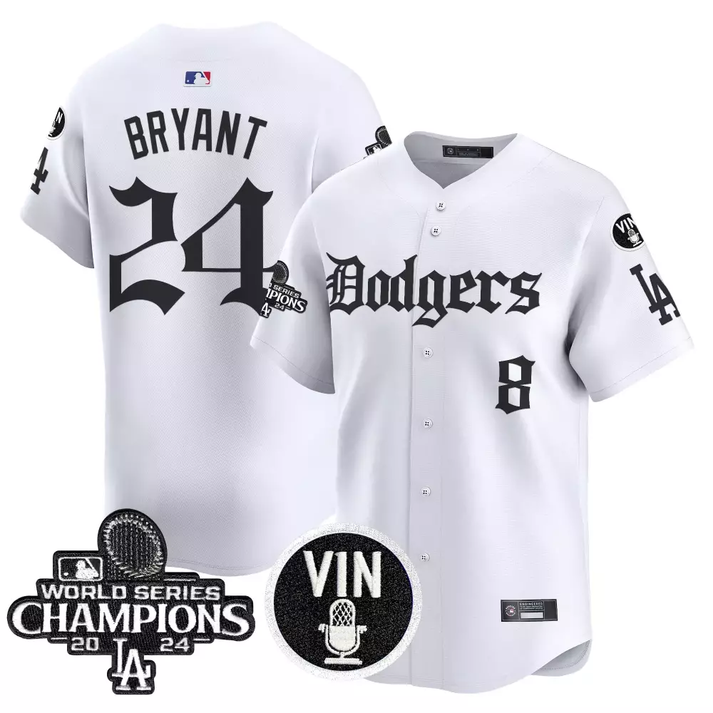 bryant 24 men s stitched vapor jersey la dodgers white mamba 2023 limited edition