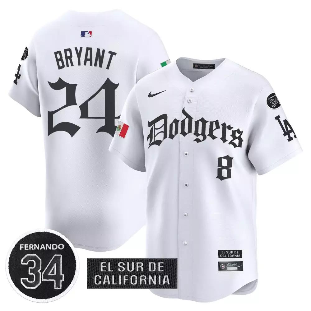 bryant 24 men s stitched vapor jersey la dodgers white mamba 2023 limited edition
