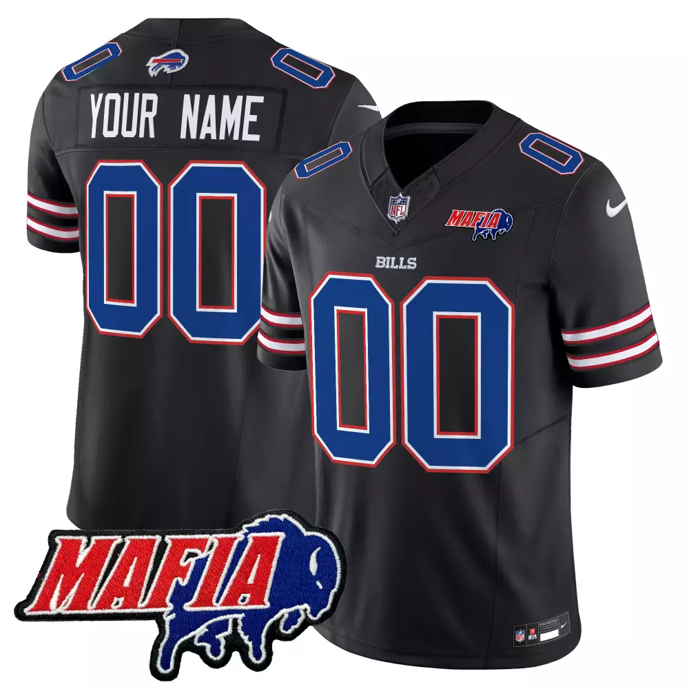 buffalo bills black mafia jersey custom name number 00 nfl fan apparel