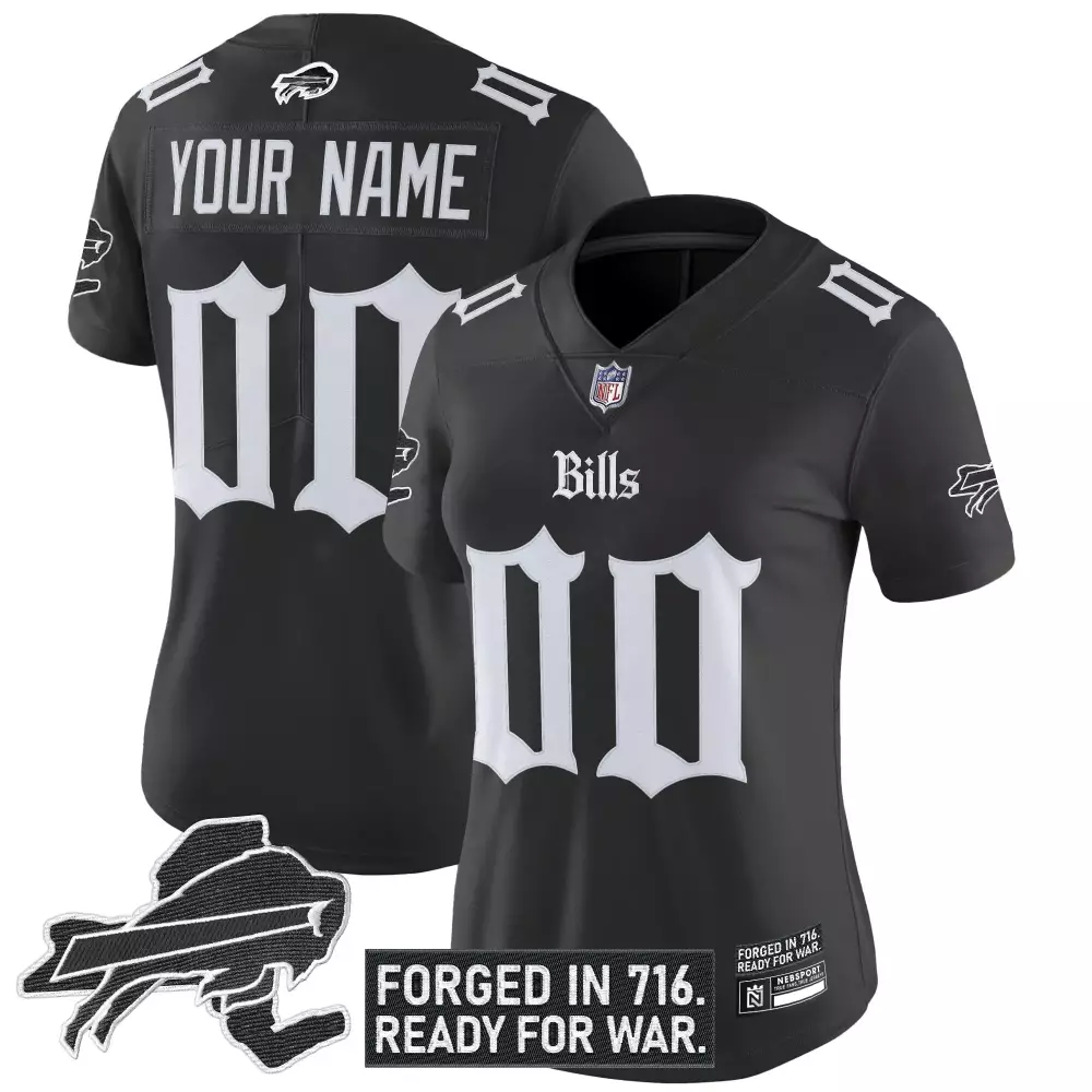 buffalo bills women s black custom jersey all stitched vapor limited edition