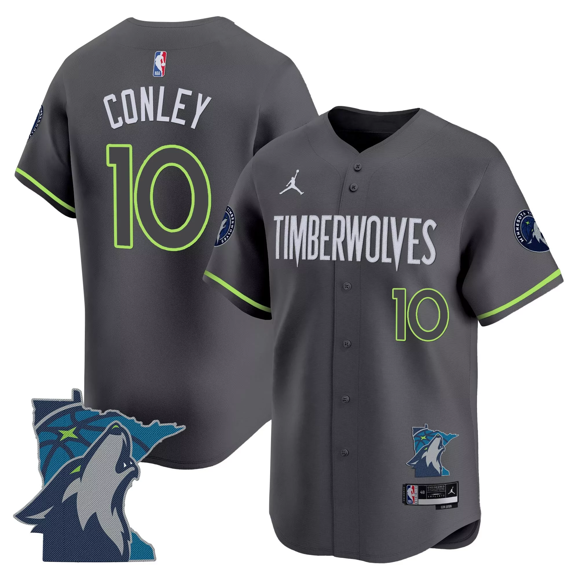 conley 10 men s stitched vapor jersey minnesota timberwolves white howl edition 2025 1
