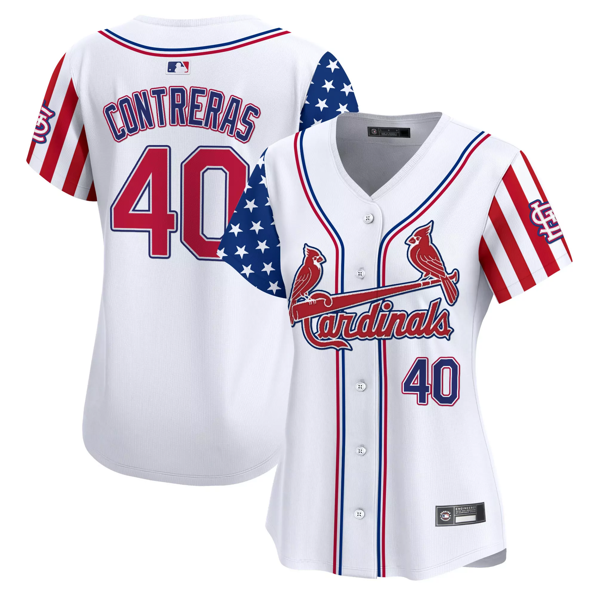 contreras 40 women s st louis cardinals 2025 independence day vapor jersey stitched