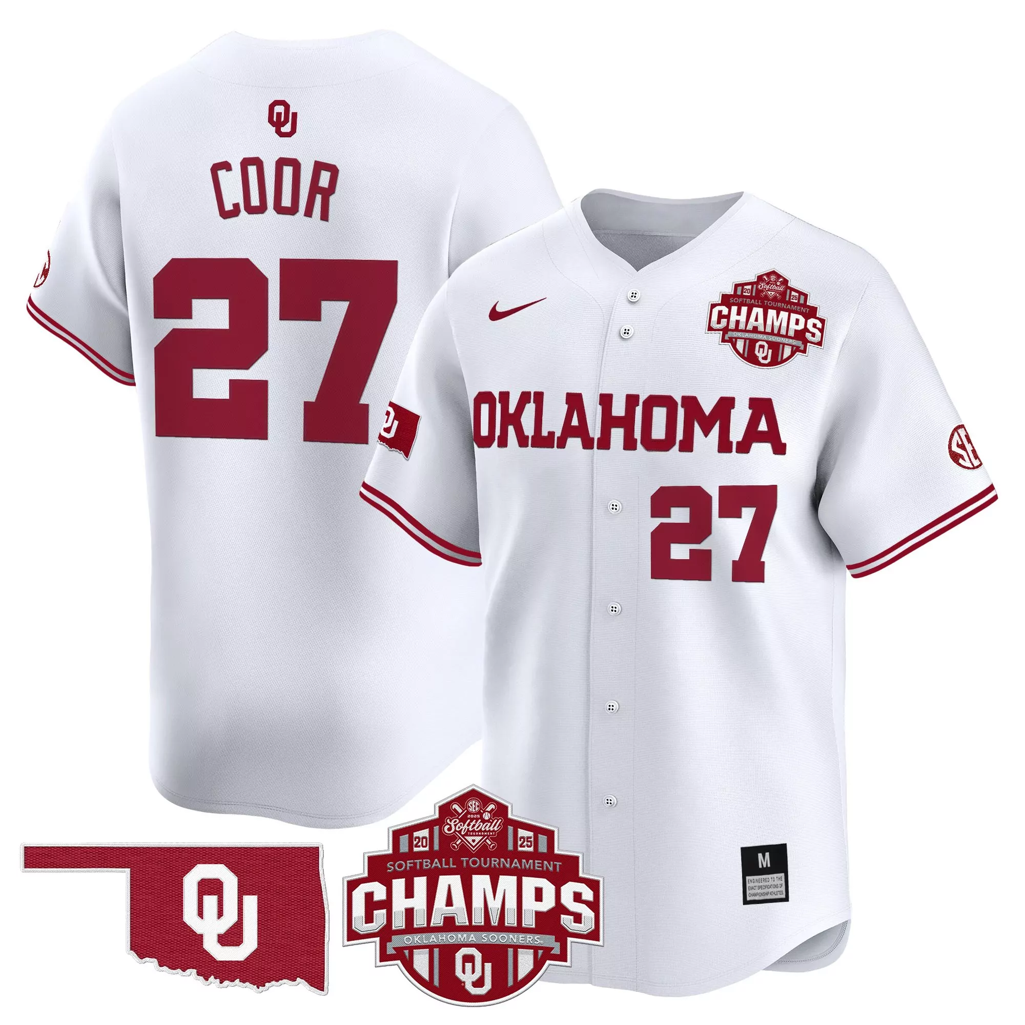 coor 27 men s stitched vapor jersey oklahoma sooners black champs 2025