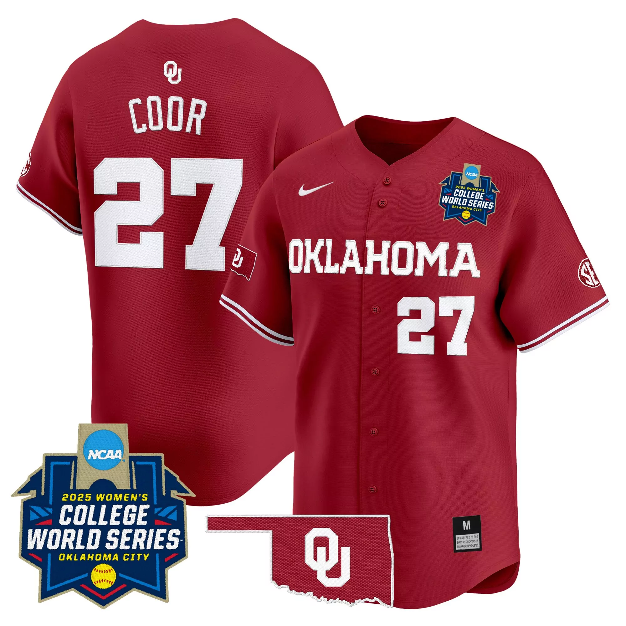 coor 27 men s stitched vapor jersey oklahoma sooners black champs 2025
