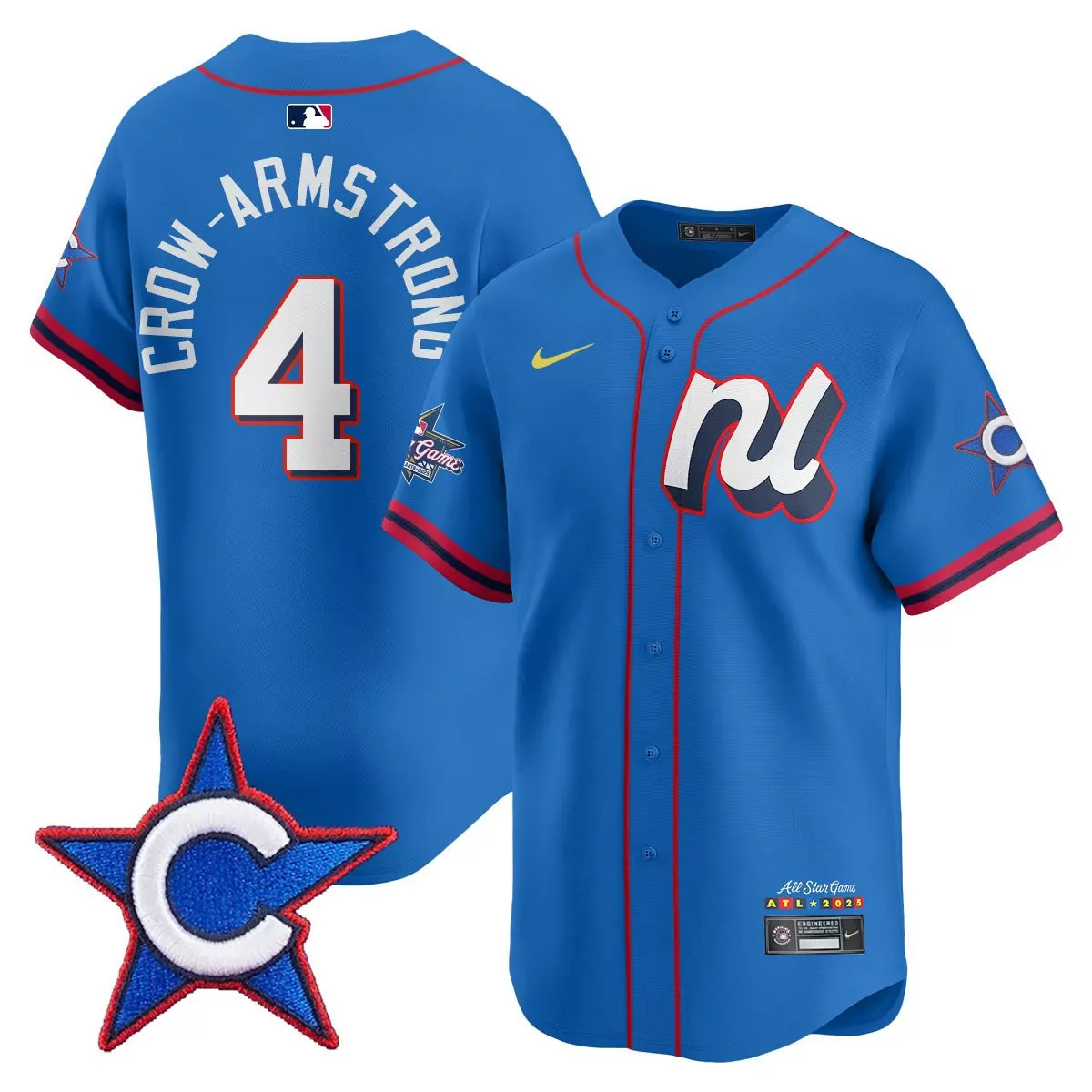 crow armstrong 4 men s stitched vapor jersey blue all star game 2023 patch national league