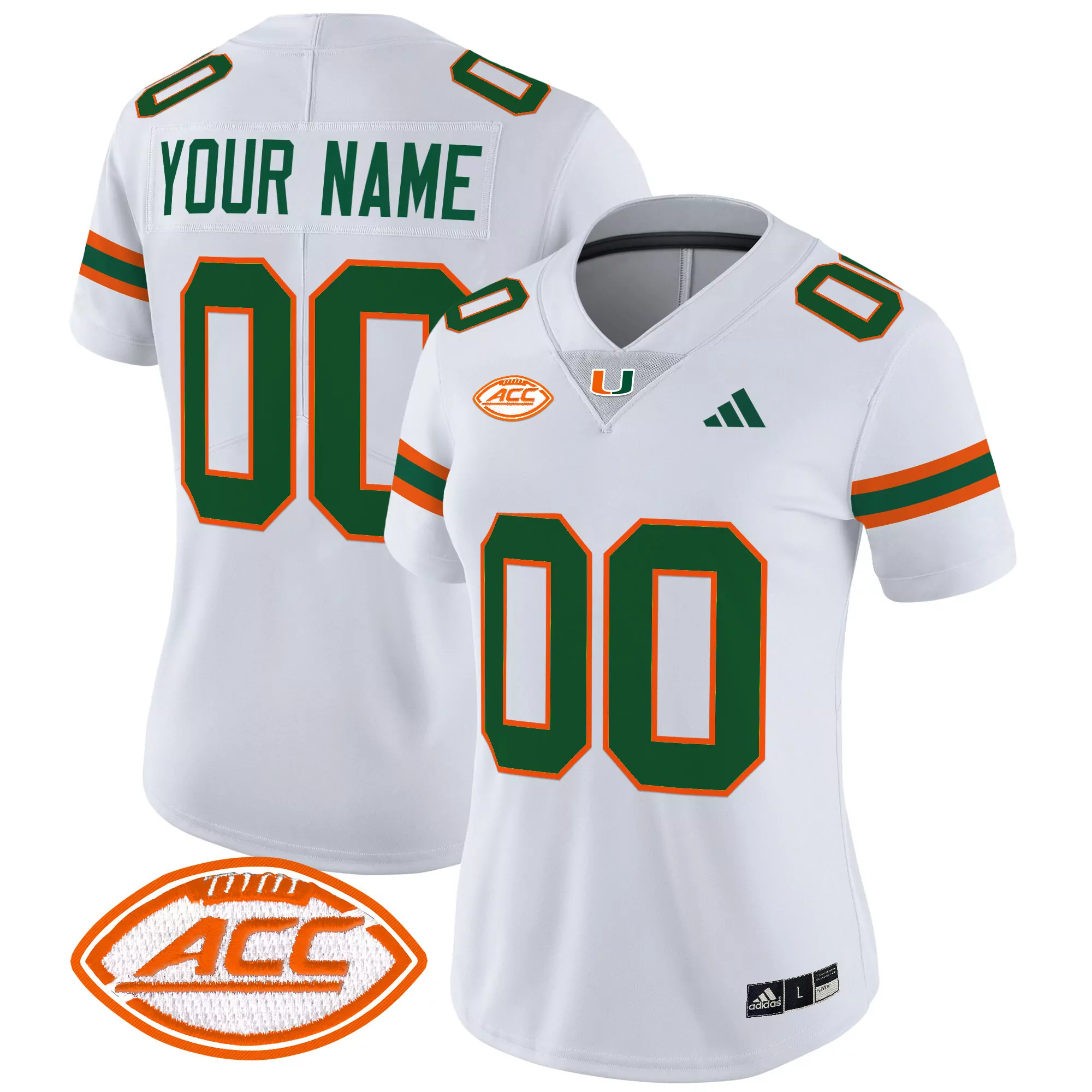 Cane 305 Women'S Orange Miami Hurricanes Stitched Jersey With Name Patch 2025
